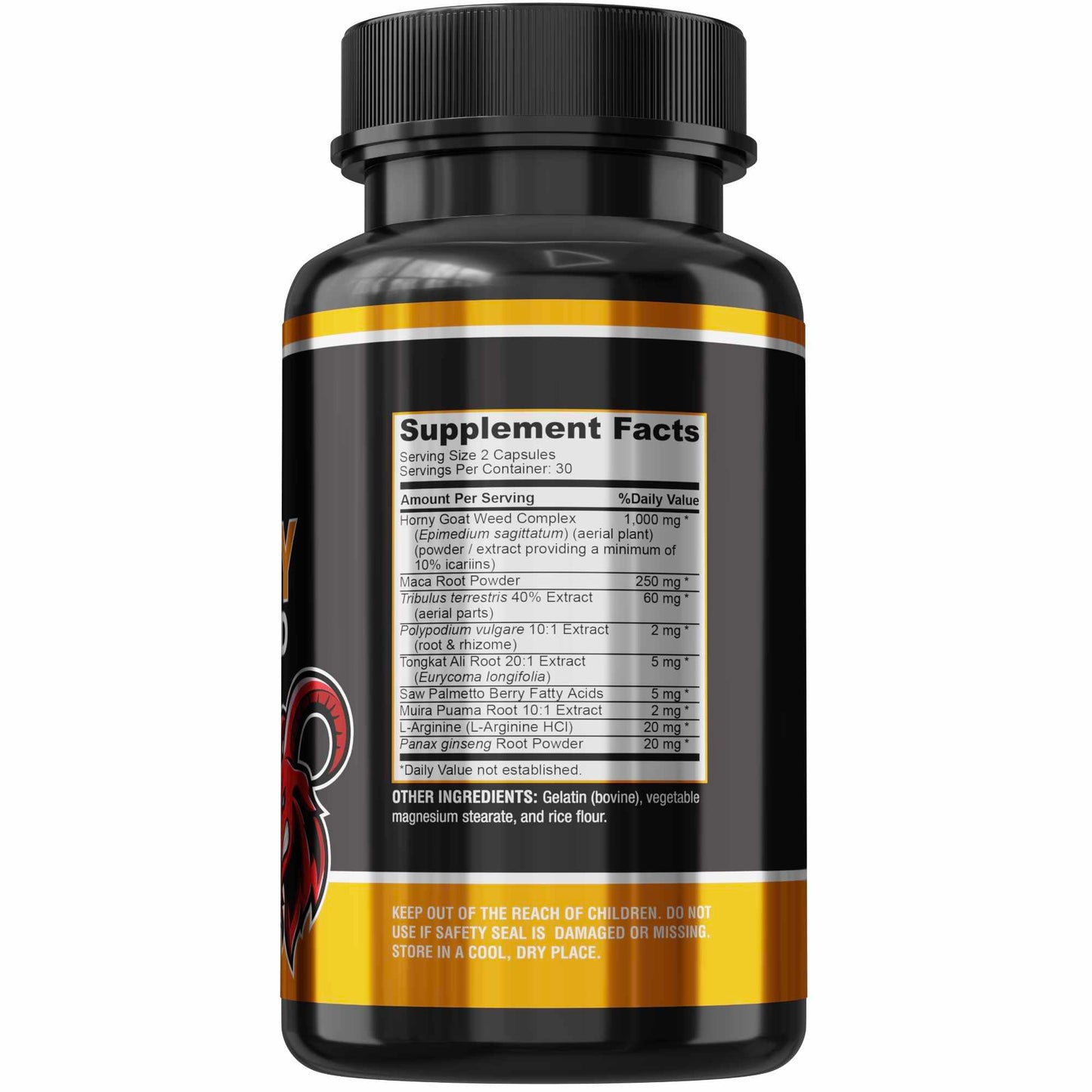 YUMMYVITE Horny Goat Weed Extra Strength w. Maca, L-Arginine, Ginseng, Boost Performance, Stamina, Energy, Non-GMO, 60 Capsules