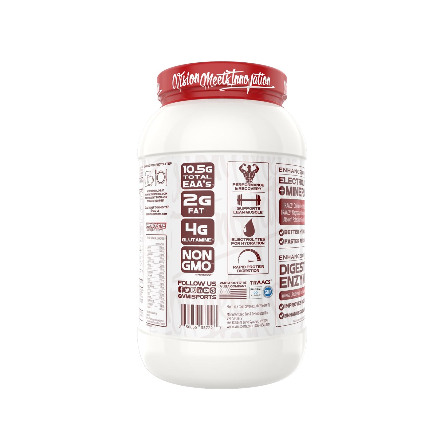VMI Sports ProtoLyte Whey Isolate Protein Powder, 1.6 lb, Chocolate Covered Strawberries, 25.6 Servings