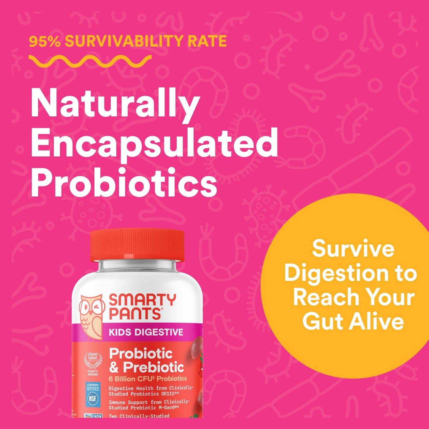 SmartyPants Kids Probiotic & Prebiotic Gummy, 60 Count