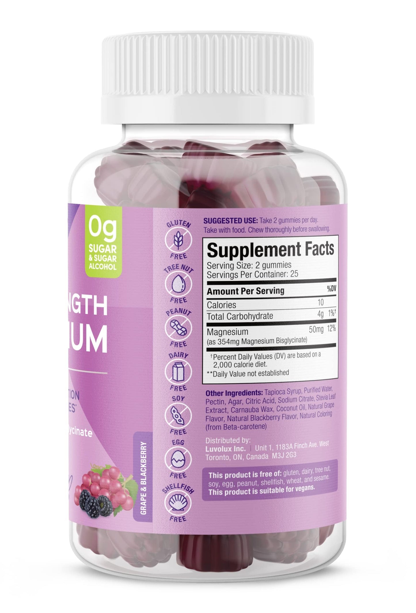 SUKU Mega Strength Magnesium - 177 mg Magnesium Bisglycinate - Gummy - 50 Count