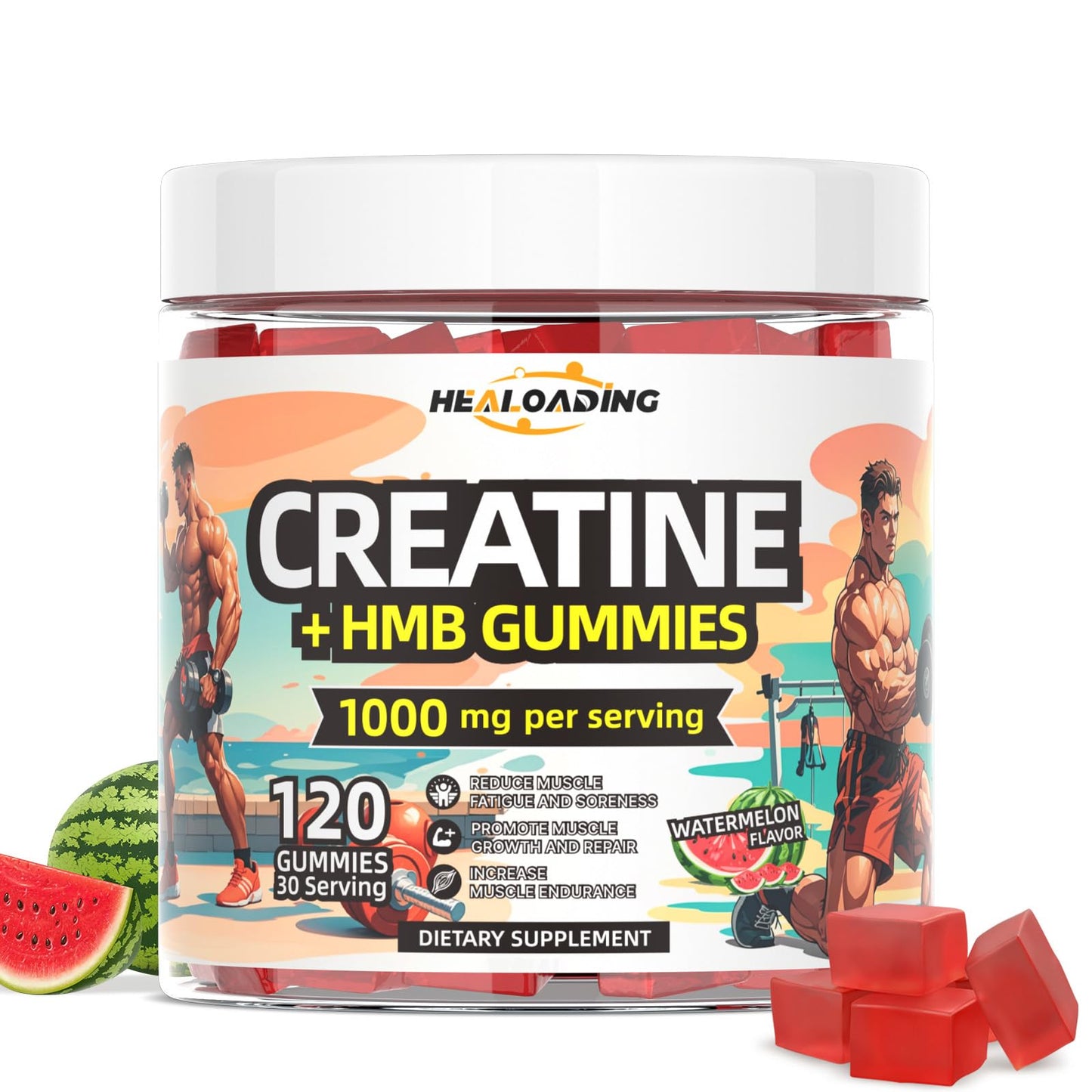 HEALOADING Creatine Monohydrate with HMB, 120 Gummies