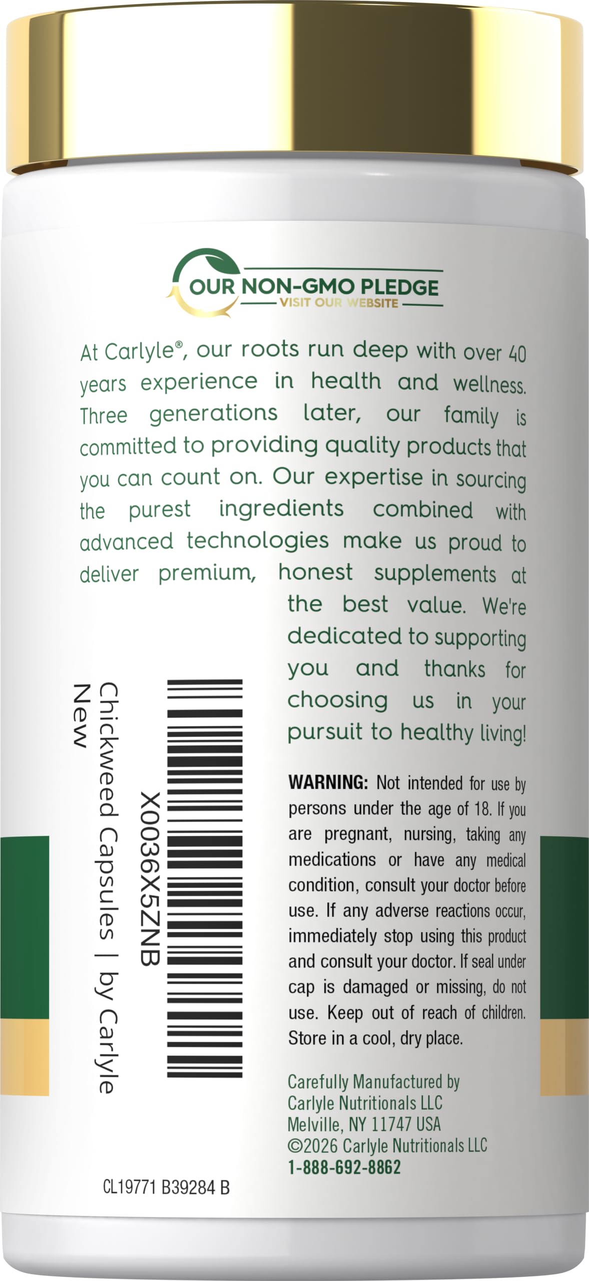 Carlyle Chickweed Supplement Capsule 120 Capsules