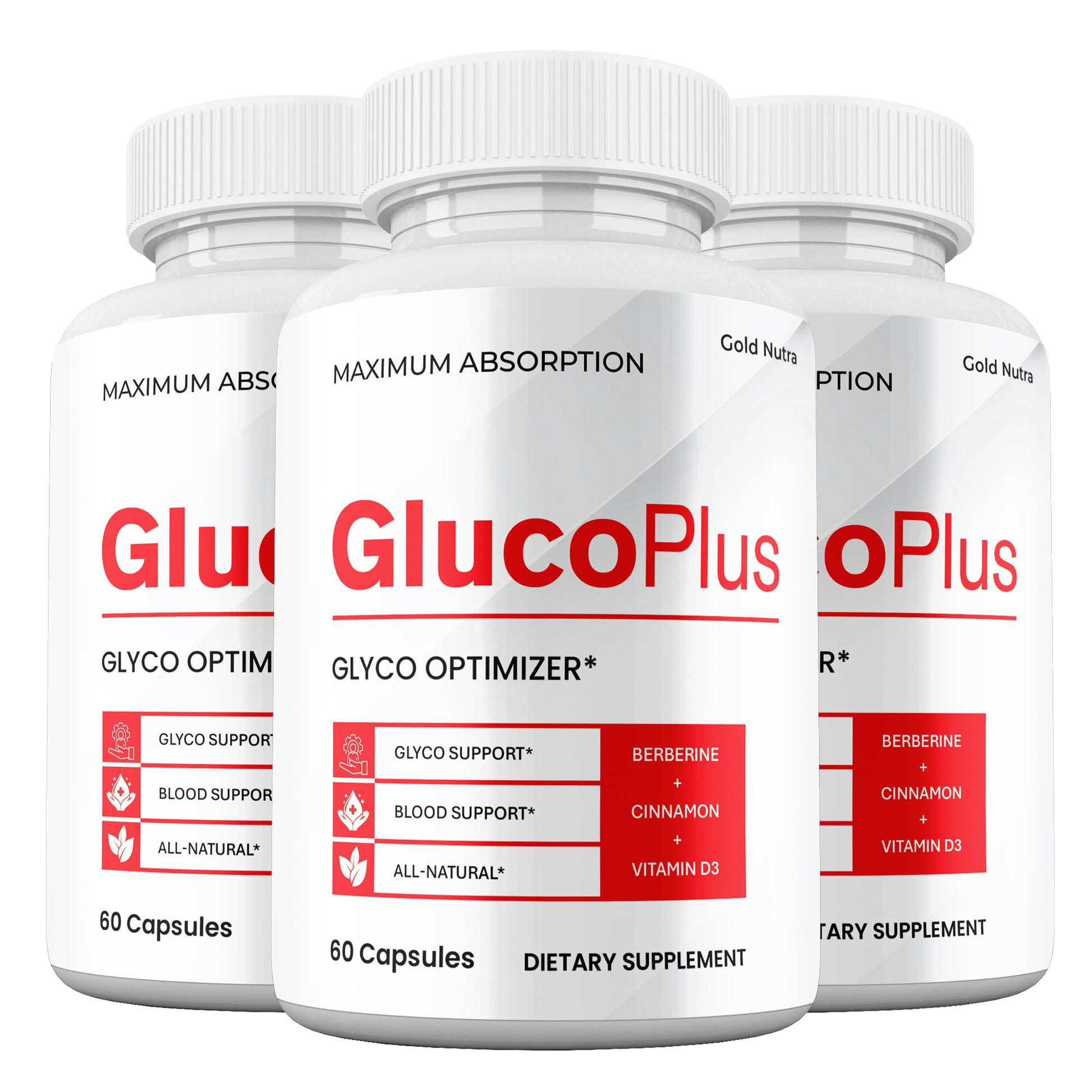 Gold Nutra GlucoPlus Capsules, 3 Count