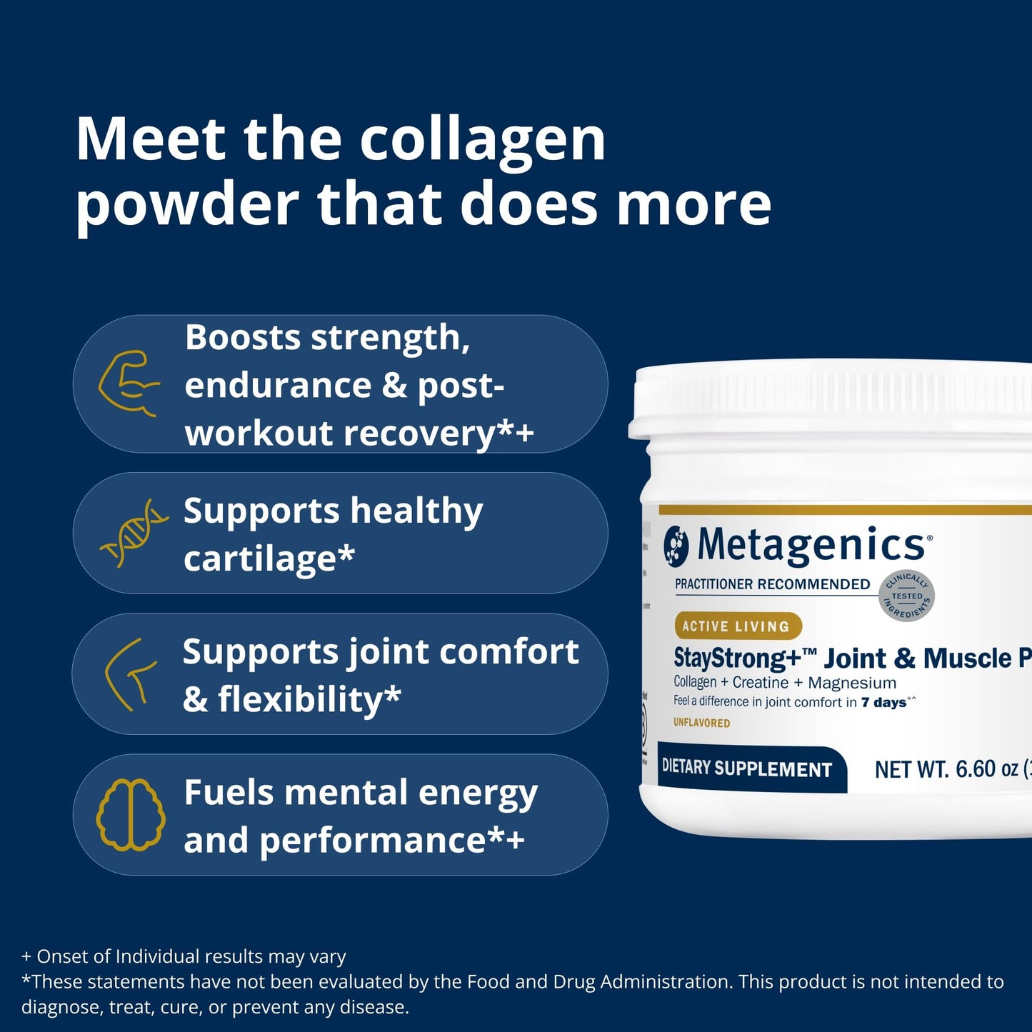 Metagenics StayStrong+ Joint & Muscle Powder, 6.6 Ounce