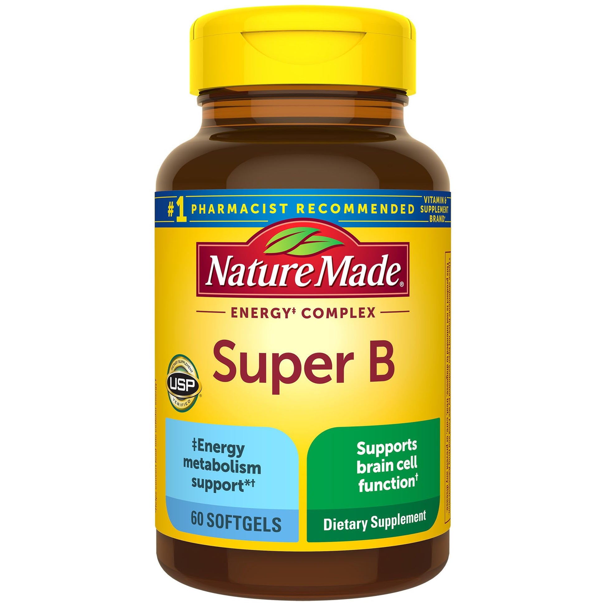 Nature Made Super B Complex Vitamins for Women and Men Softgels 60
