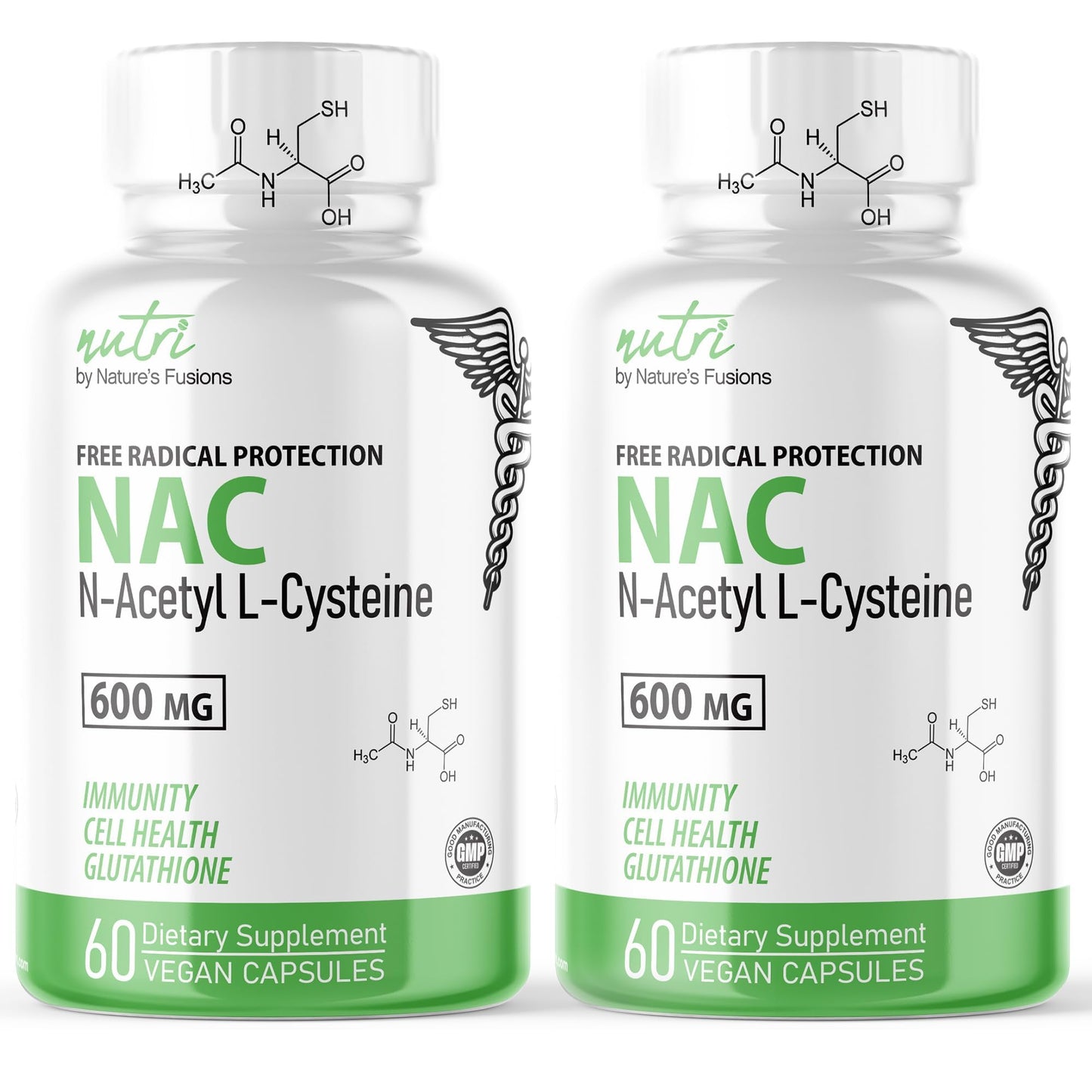 Nature's Fusions NAC N-Acetyl Cysteine 600 mg Capsules, 120 Count