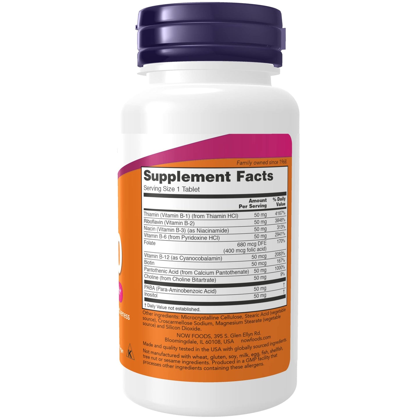 NOW Vitamin B-50 mg Tablets, 200 Tablets
