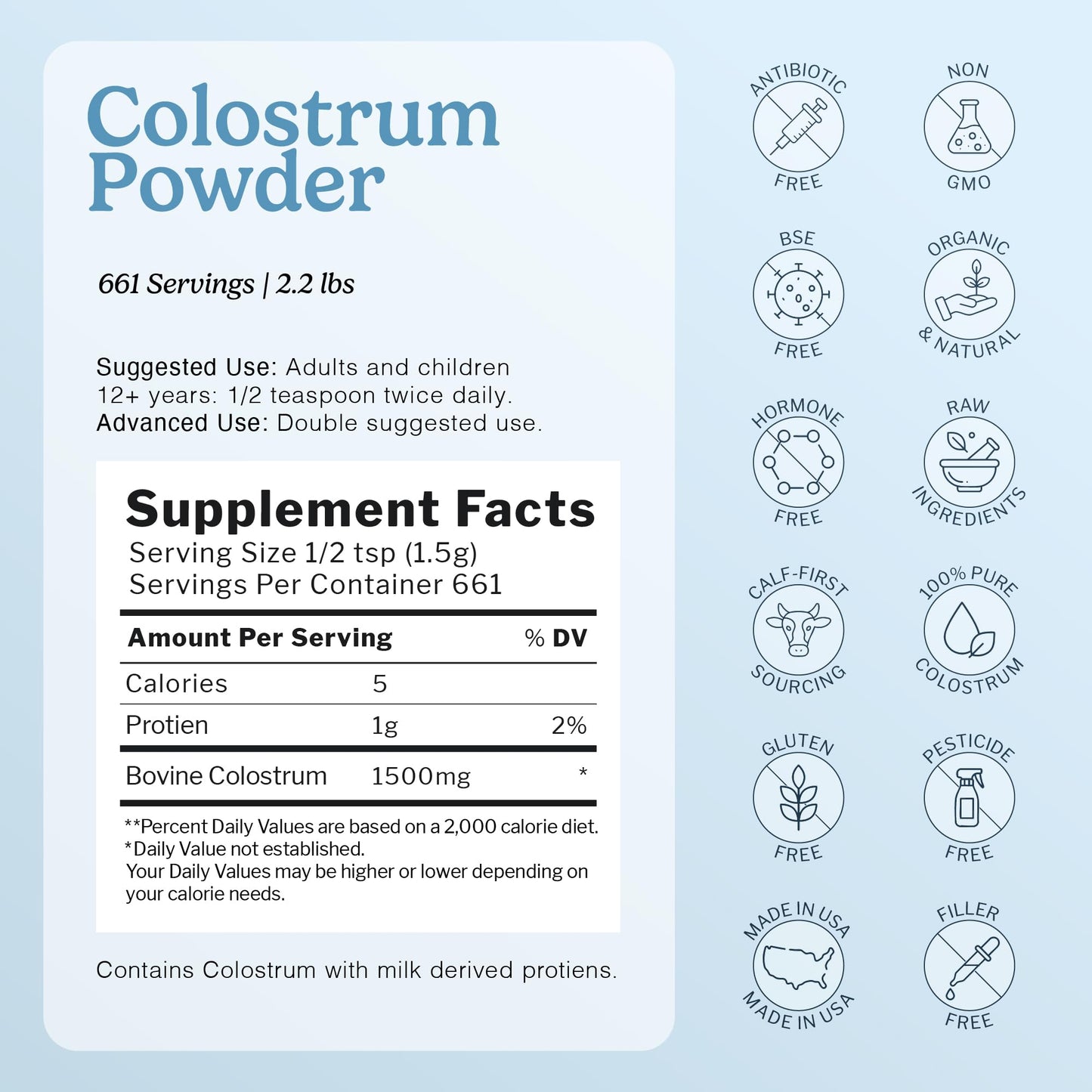 Immune-Tree 100% Pure Bovine Colostrum Powder (Grass-Fed) 35