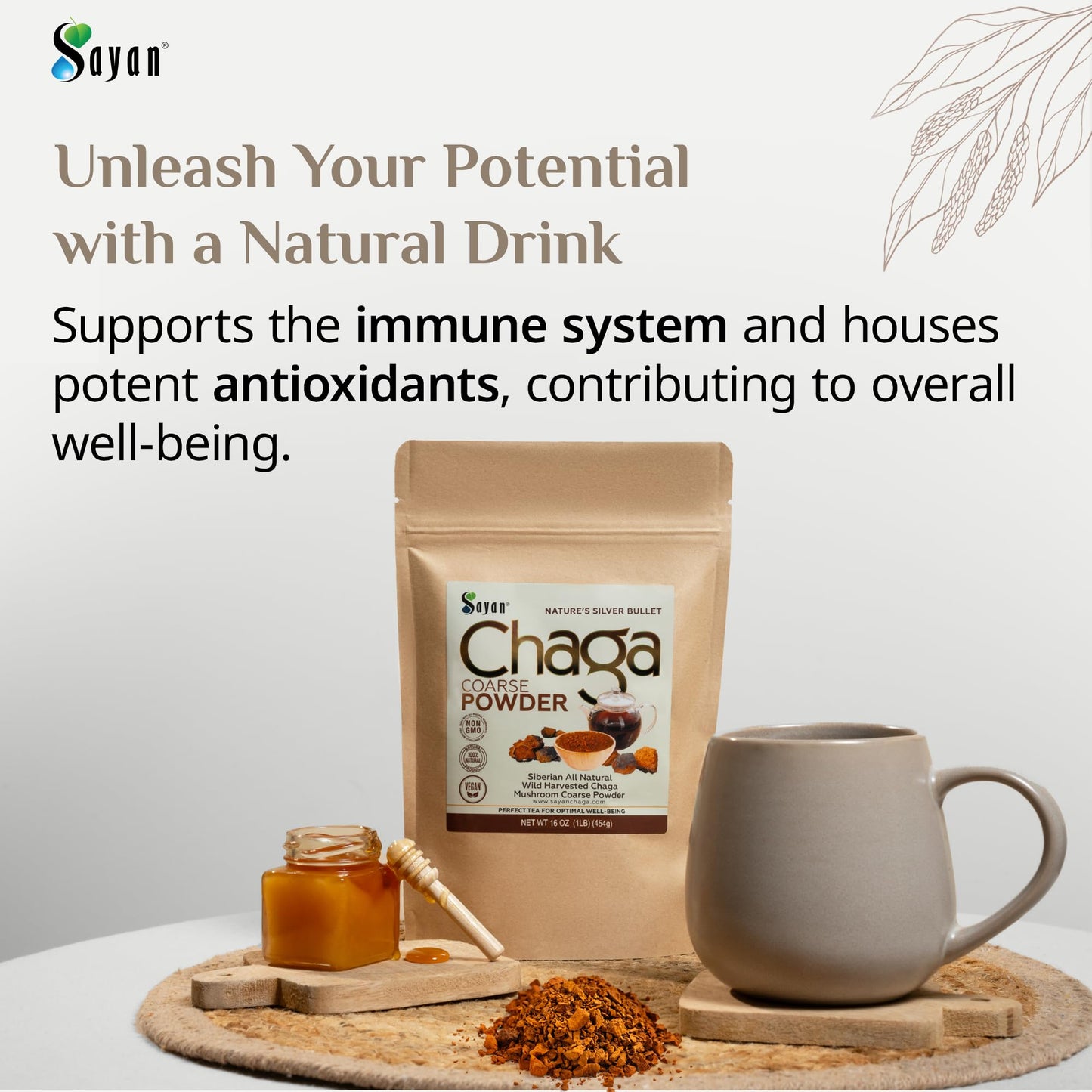 Sayan Coarse Chaga Powder 16 oz Powder