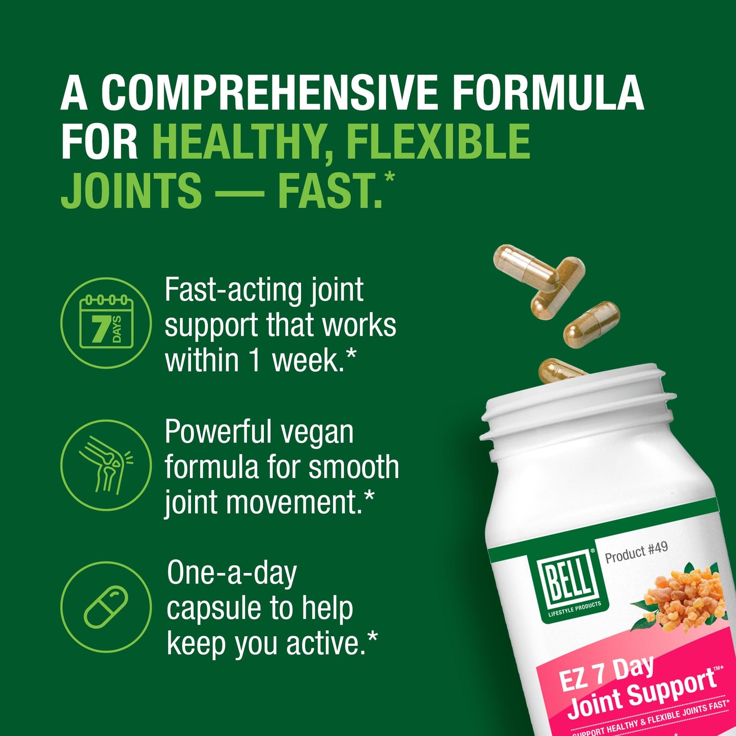 Bell EZ 7 Day Joint Support Capsules, 30 Capsules