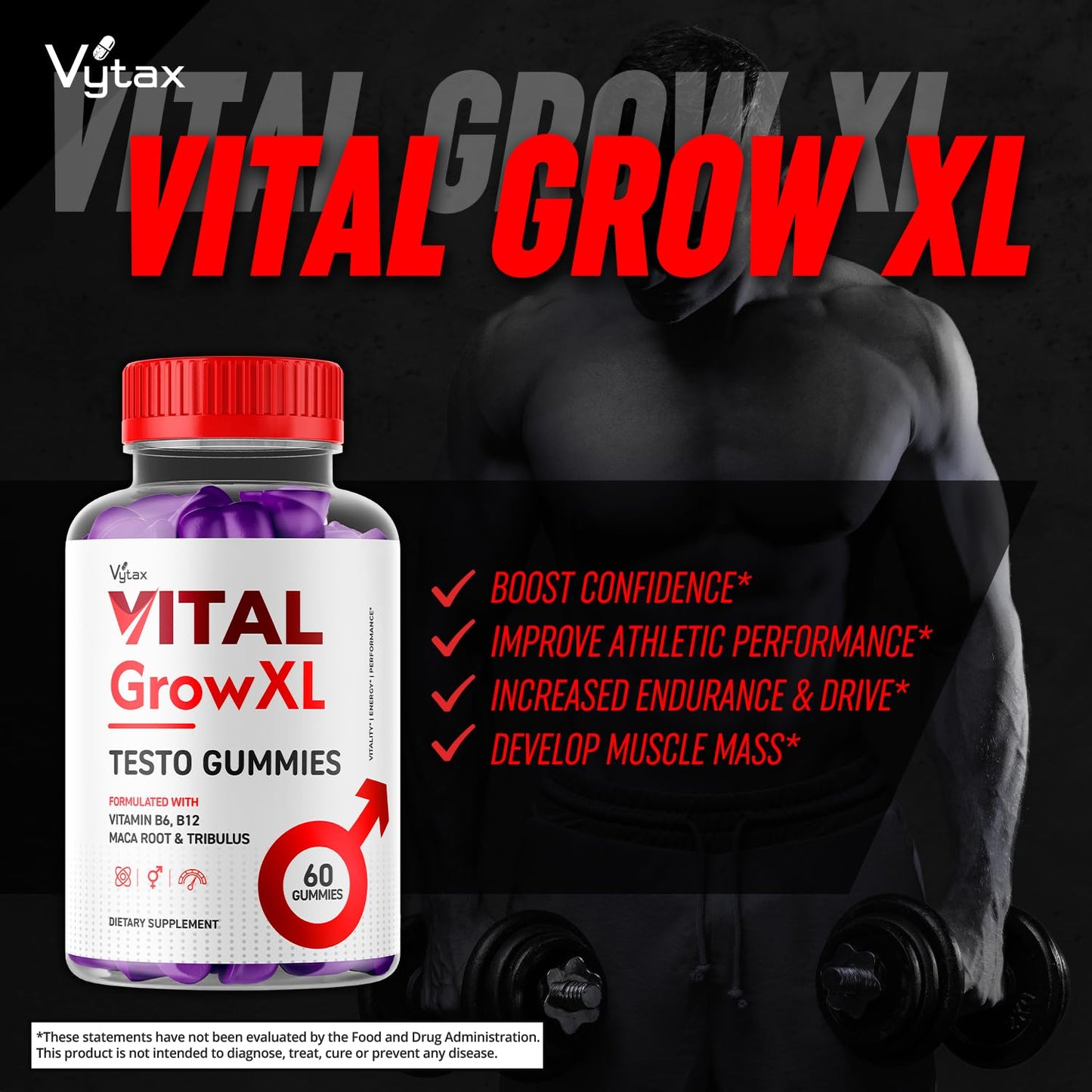 Vytax Vital Grow XL Gummies - 60 Gummies