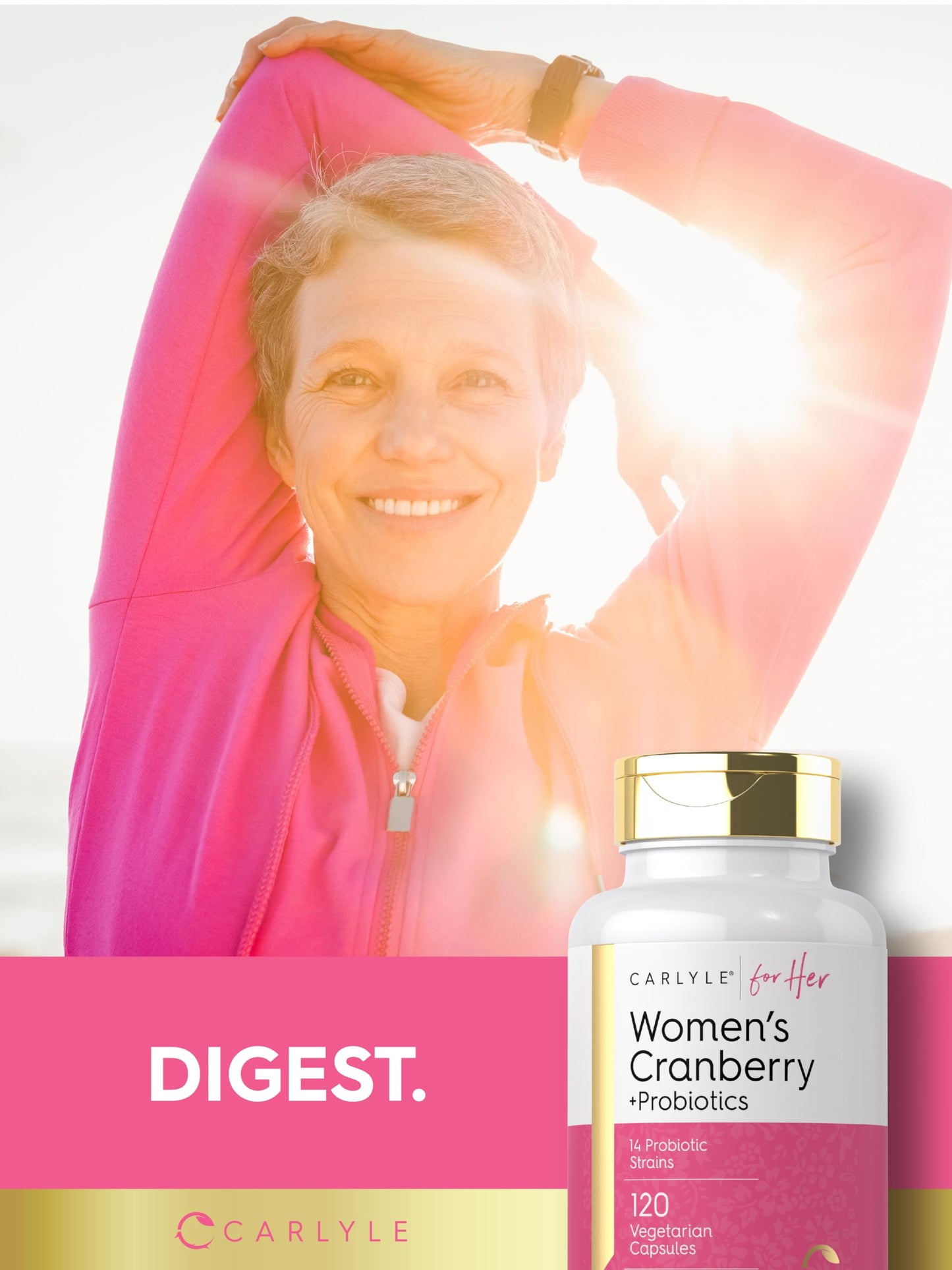 Carlyle Women's Cranberry Plus Probiotics Capsules 120 Count