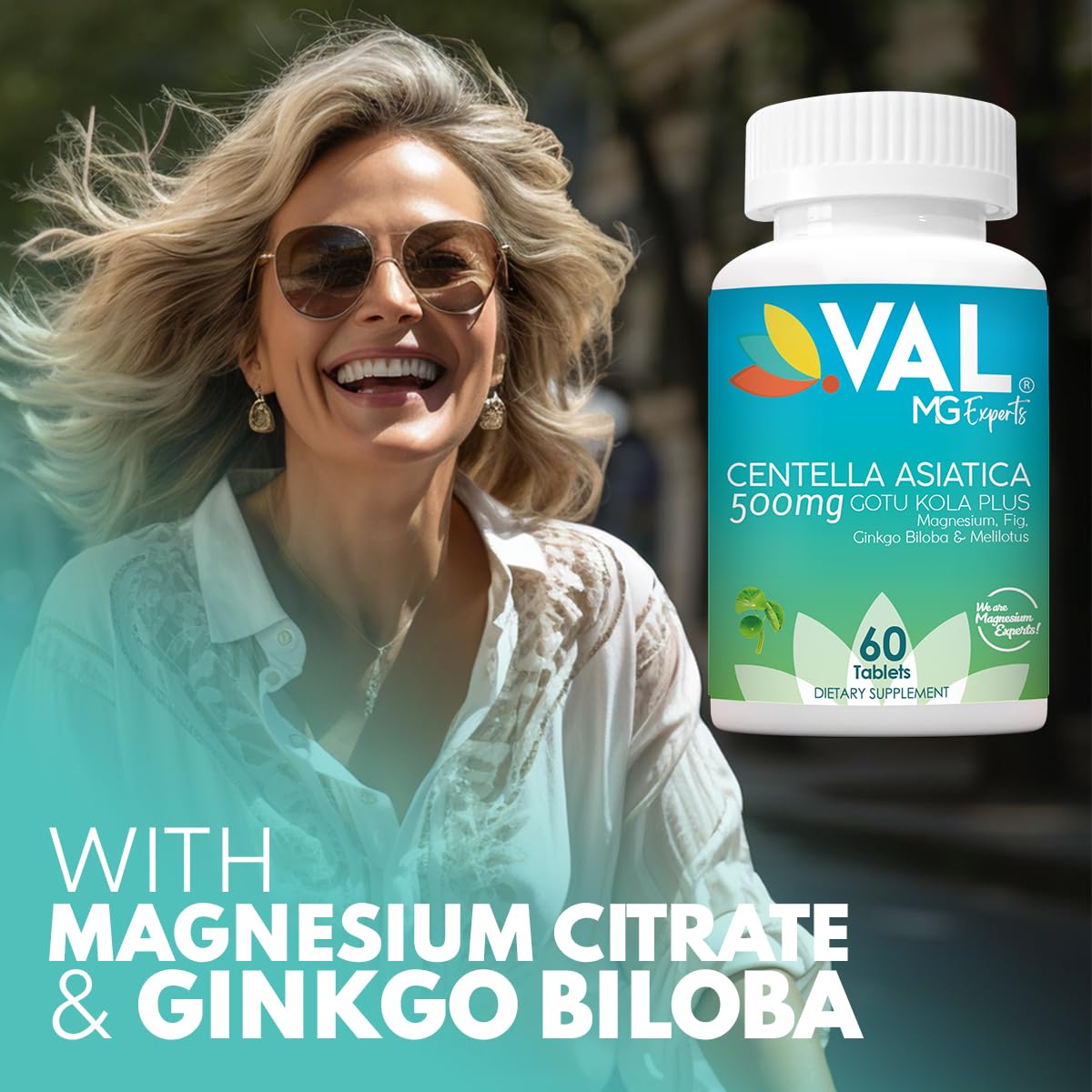 VAL Gotu Kola + Magnesium Citrate & Centella Asiatica Tablet, 60 Tablets