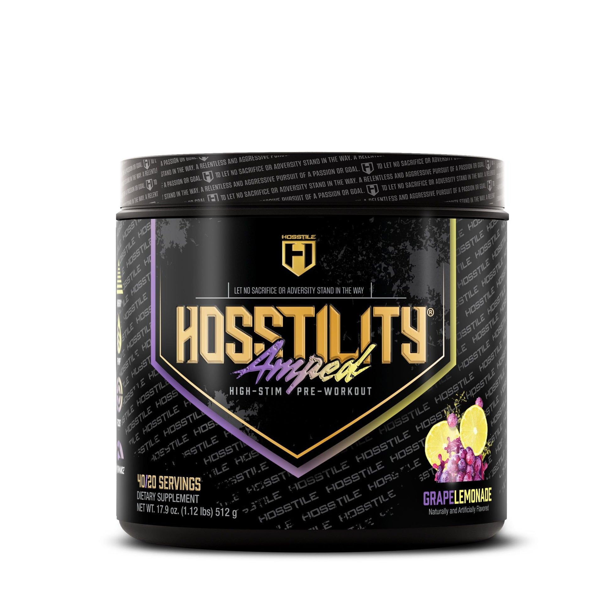 HOSSTILE Hosstility Amped High Stim Pre-Workout Powder, 17.9 oz