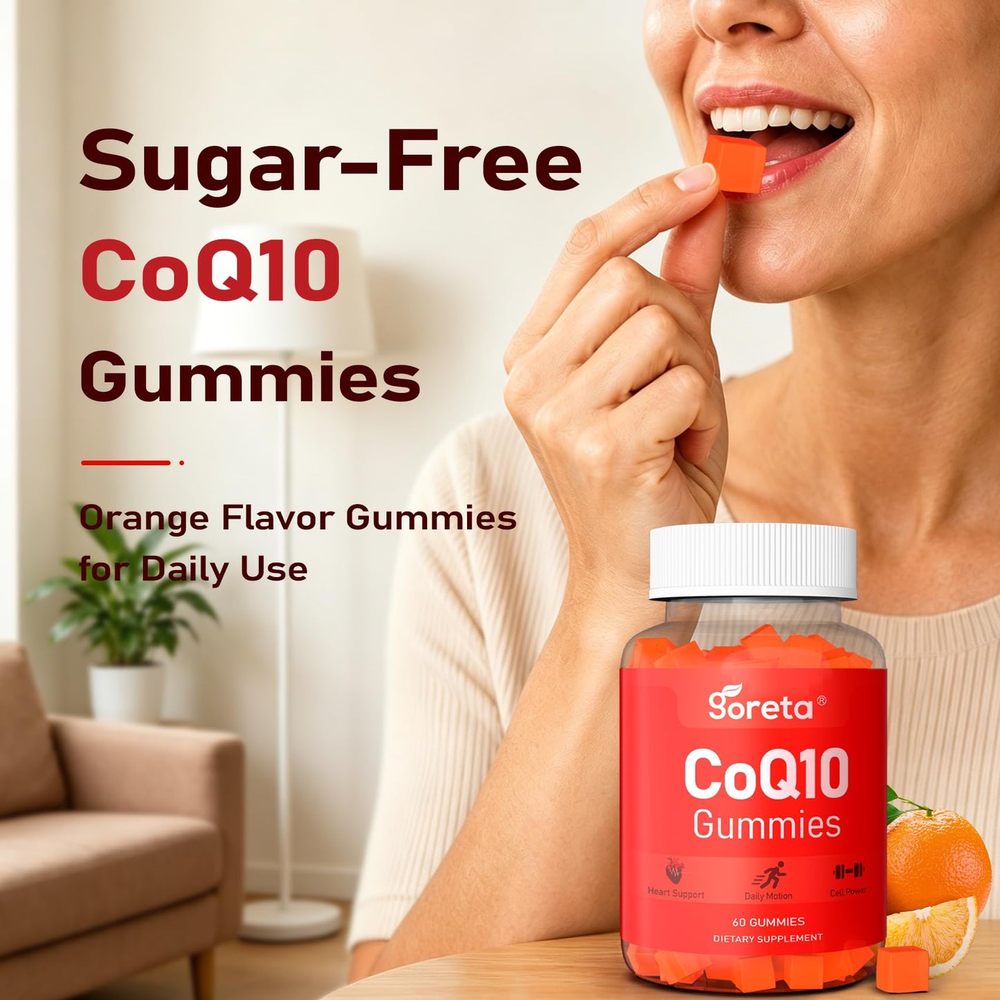 Goreta Sugar-Free CoQ10 Gummies, 60 Count