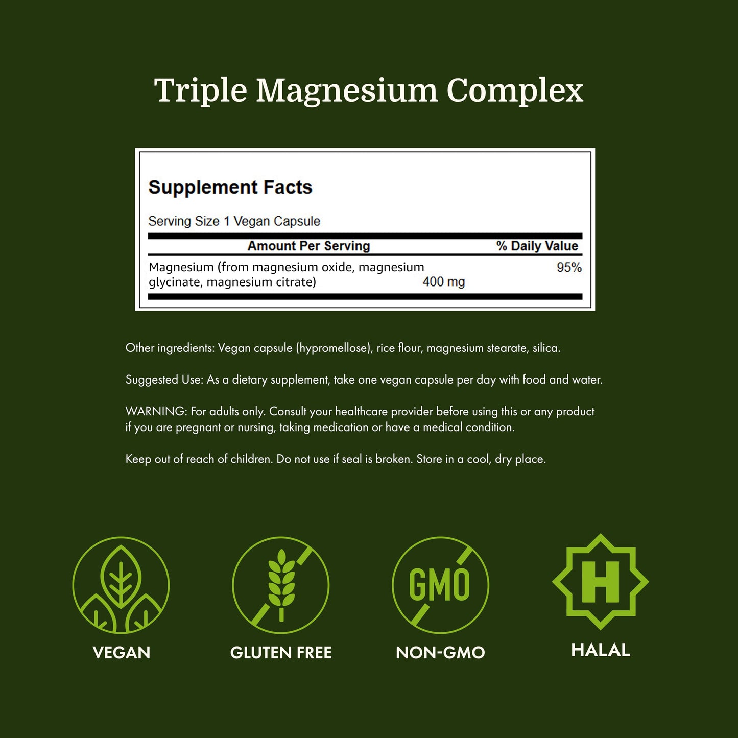 Swanson Triple Magnesium Complex Capsule 30 Count