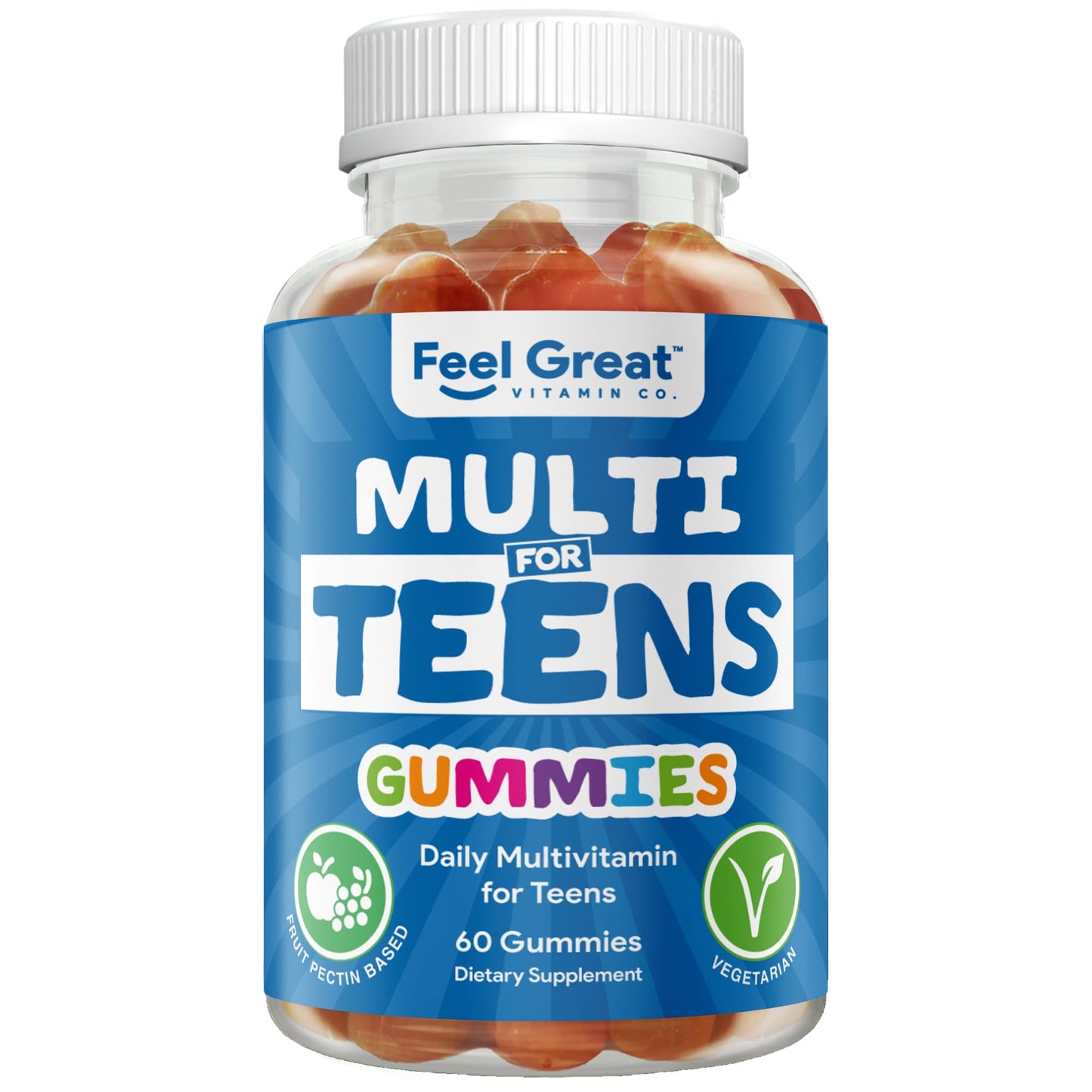 The Feel Great Vitamin Company Teen Vitamins Multivitamin Gummies, 60 Count
