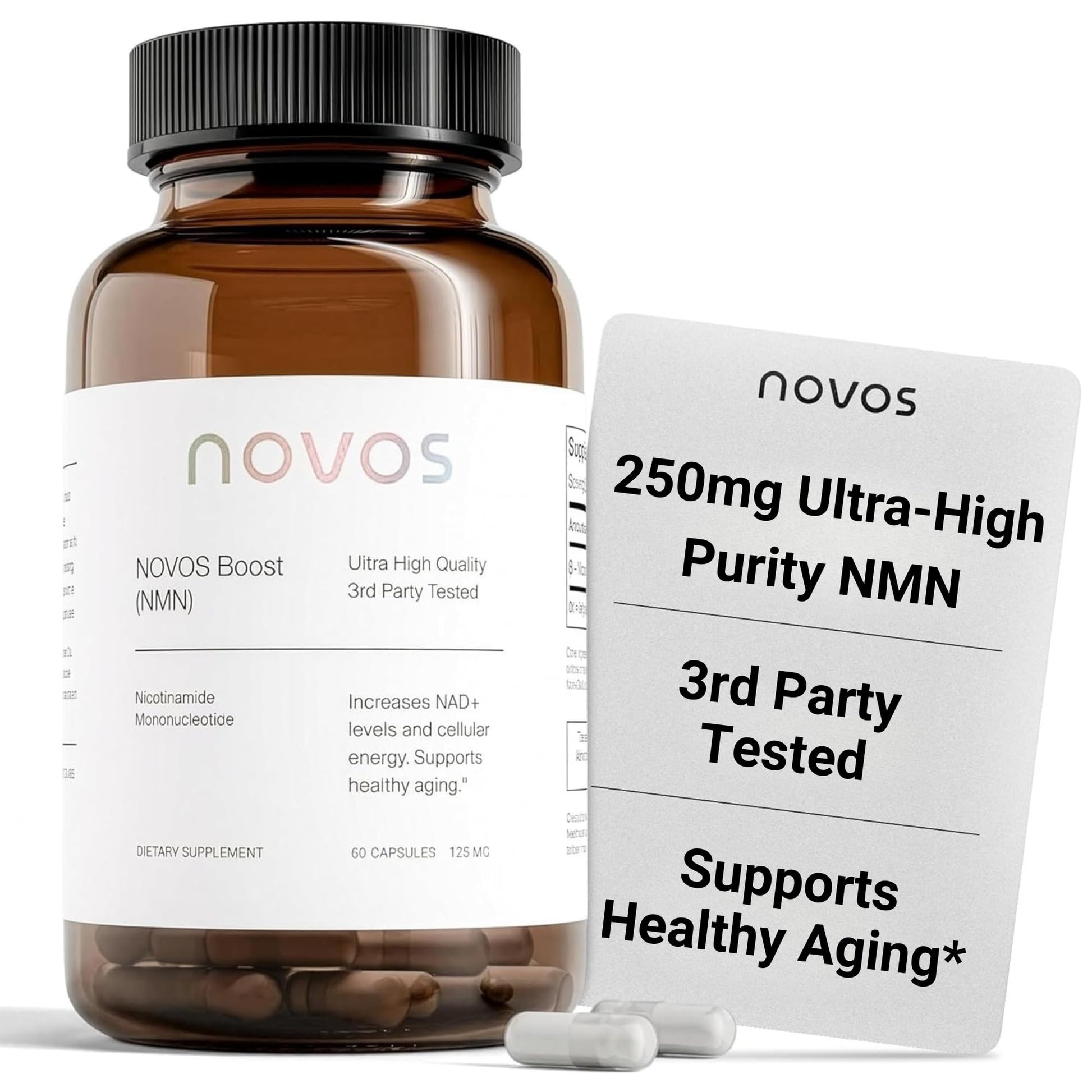 Novos Boost NMN 250mg Supplement, 60 Capsules
