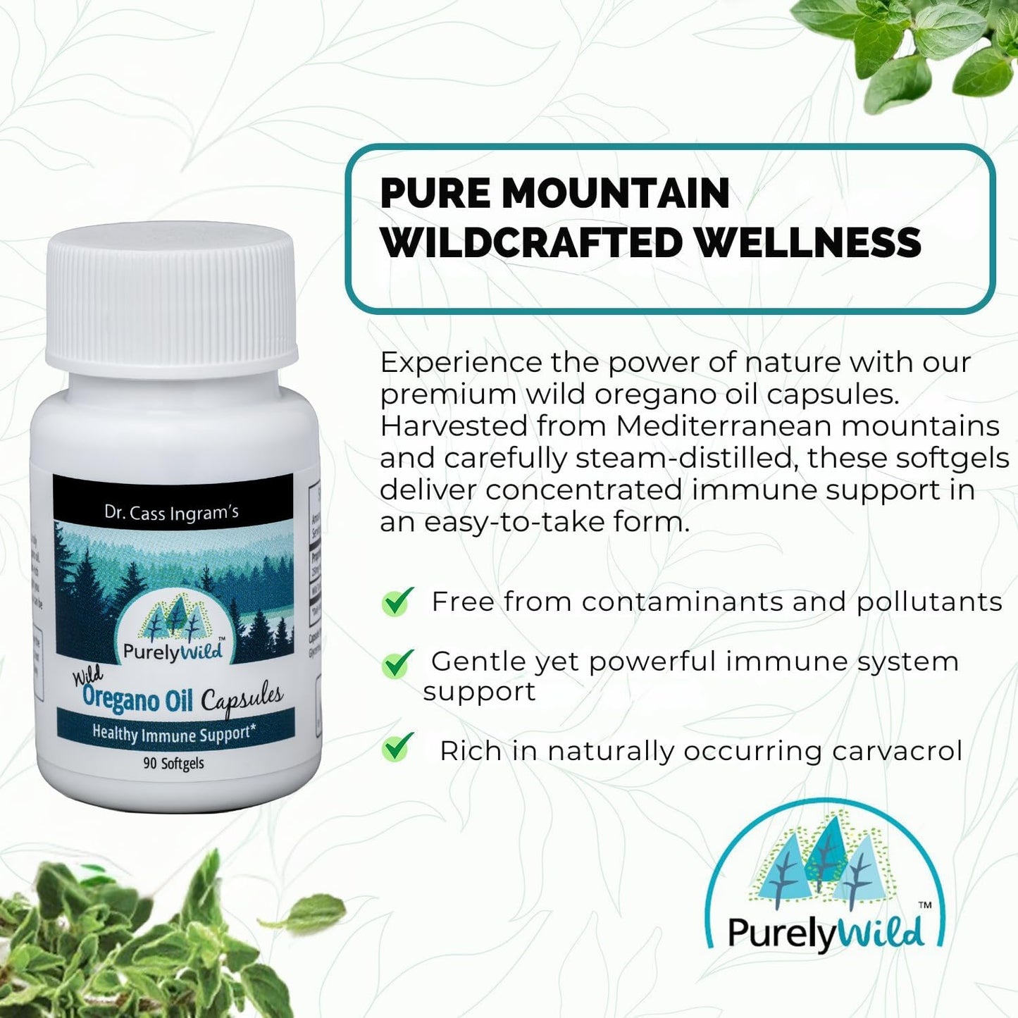 Purely Wild Dr. Cass Ingram's Oregano Oil Softgels, 90 Count