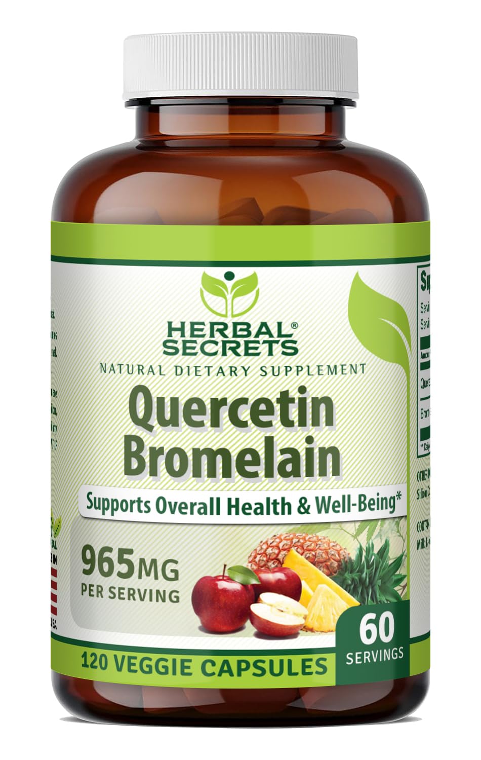 Herbal Secrets Quercetin 800mg with Bromelain 165mg Capsules 120 Count