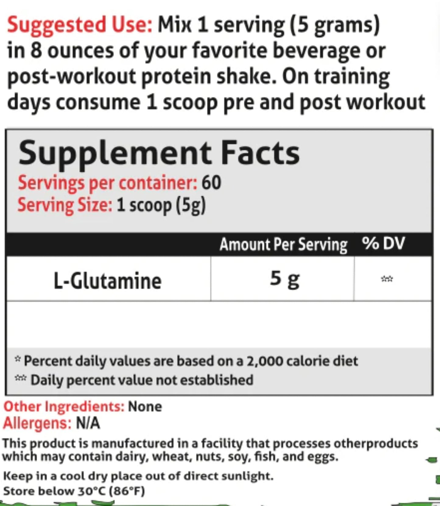 Frontline Formulations Glutamine Powder 60 Servings