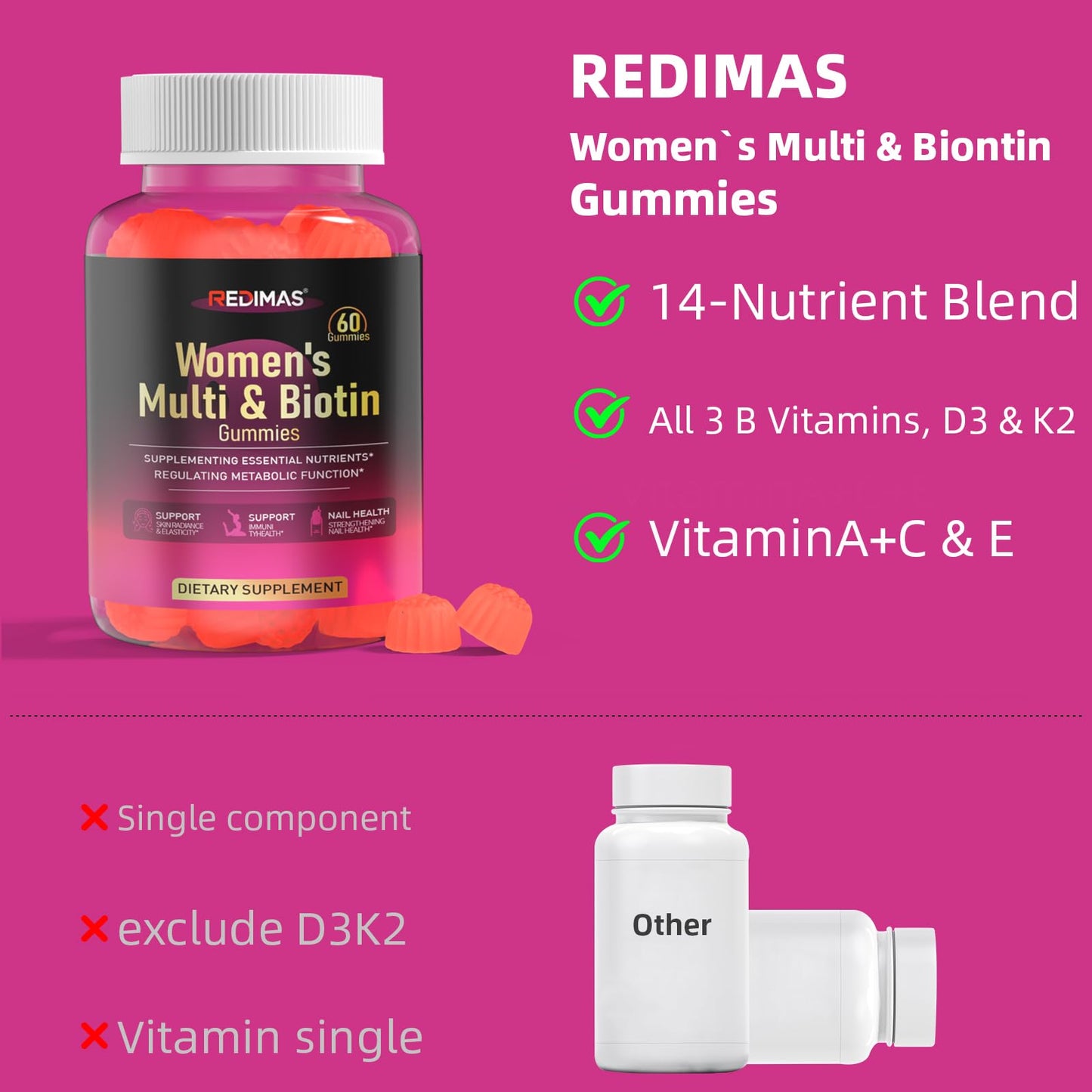 Redimas Multivitamin for Women Gummies, 60 Count