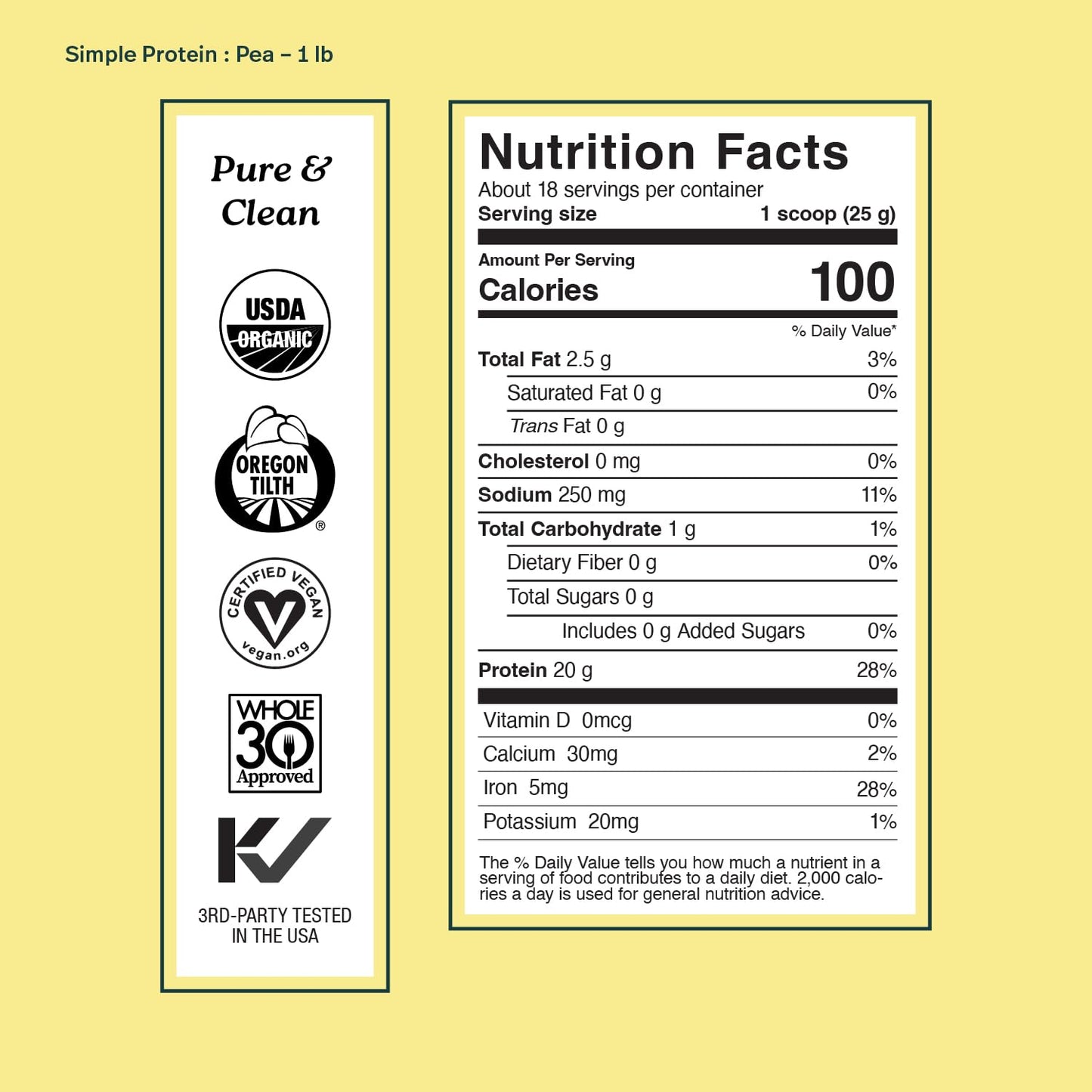 Sprout Living Organic Pea Protein Powder 16 oz