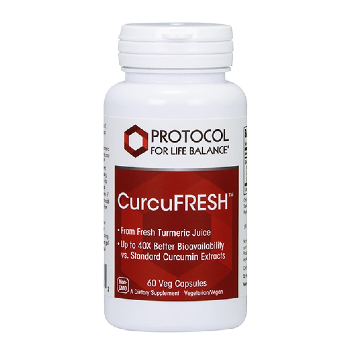 PROTOCOL FOR LIFE BALANCE CurcuFRESH Turmeric Juice Powder with Curcuminoids, 40x Absorption, from Curcuma Longa, Vegan & Non-GMO, 60 Veg Capsules