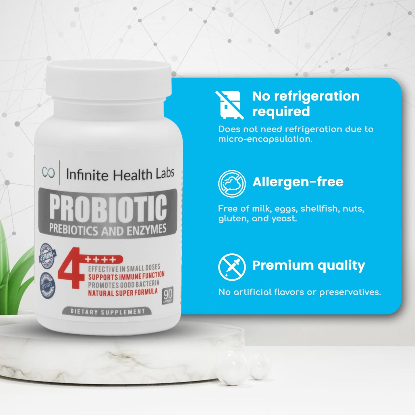 Infinite Health Labs Probiotic Supplement Capsule 90 Count