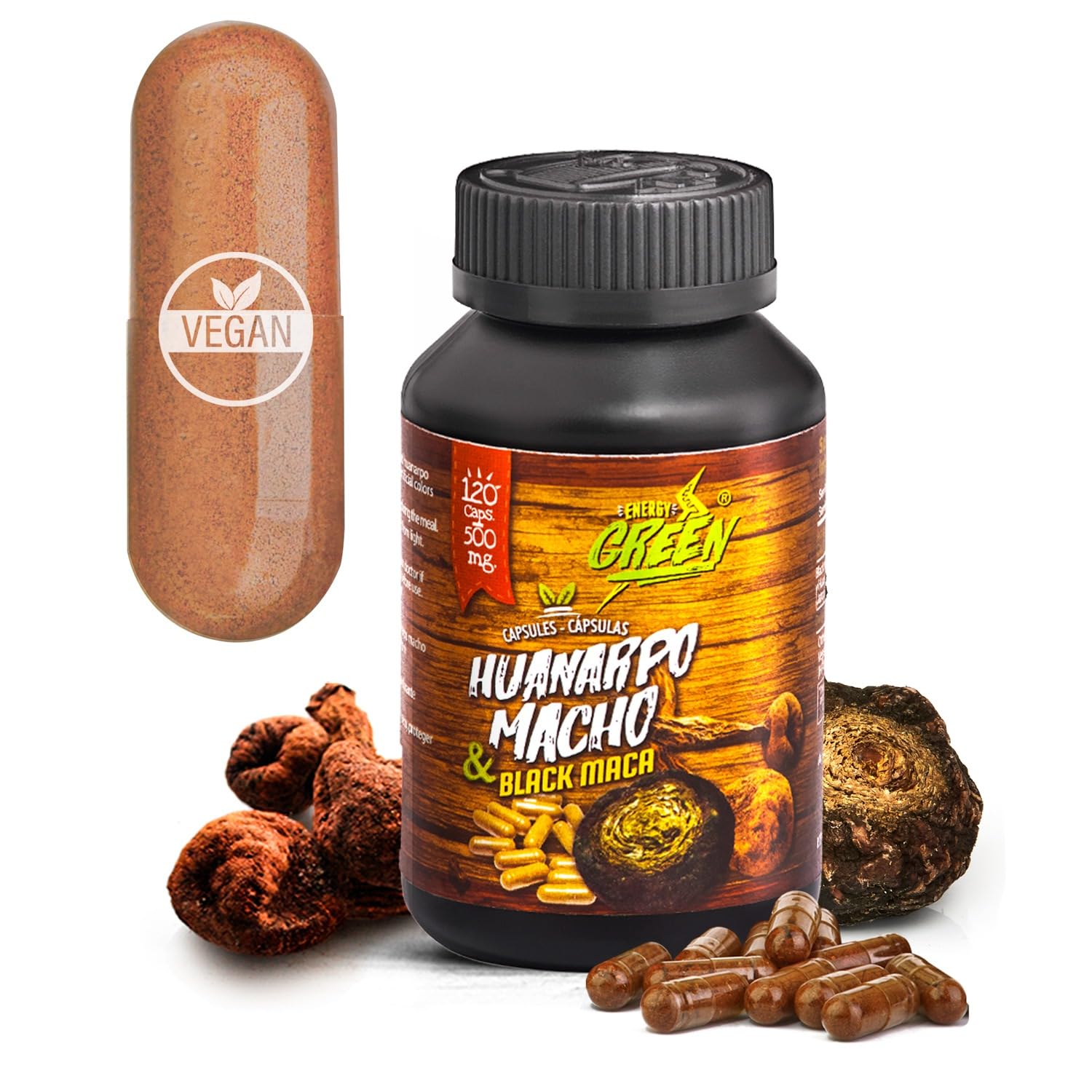 Amazon Andes Black Maca Root and Huanarpo Macho Capsules, 120 Count