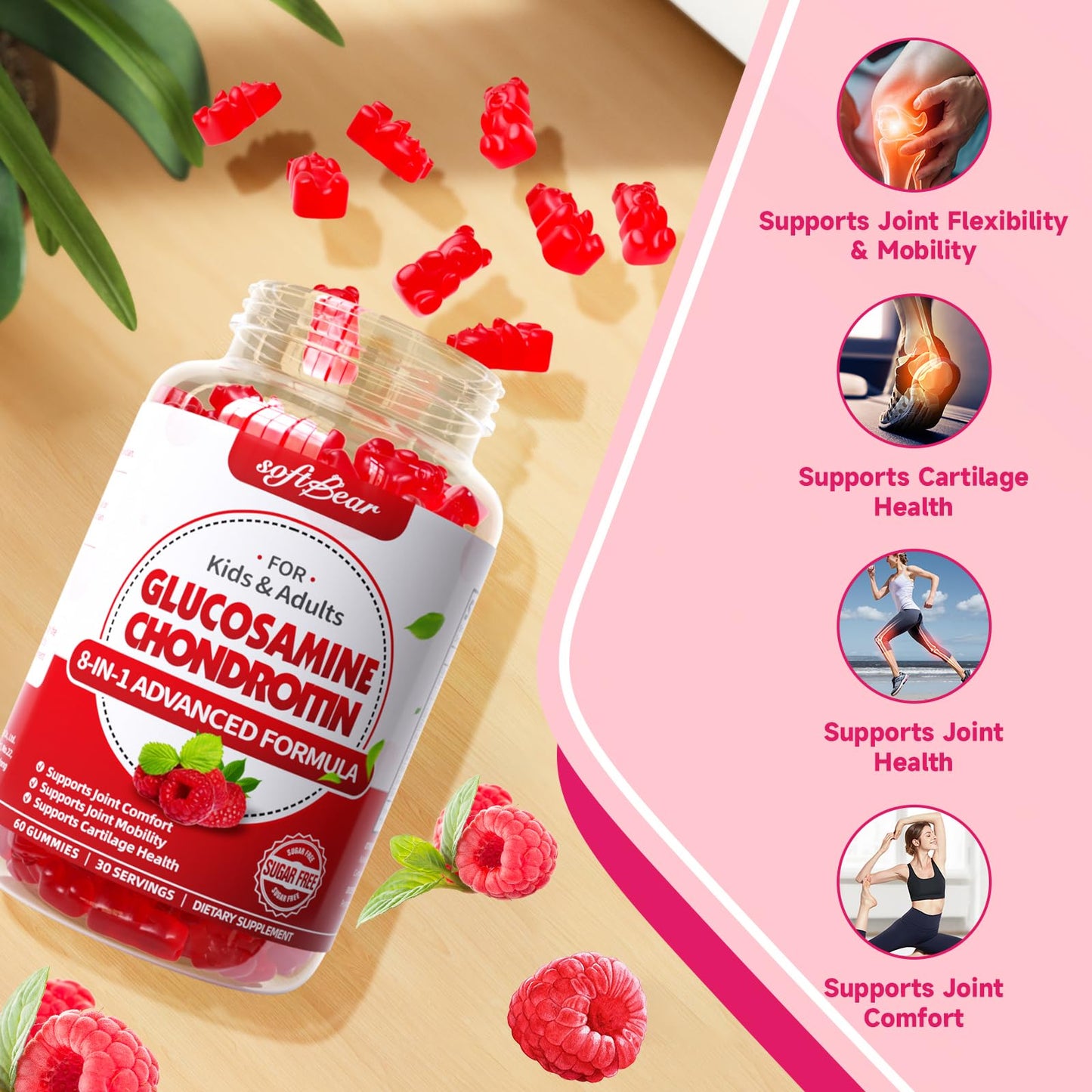 softbear Glucosamine Chondroitin Gummies, 60 Count