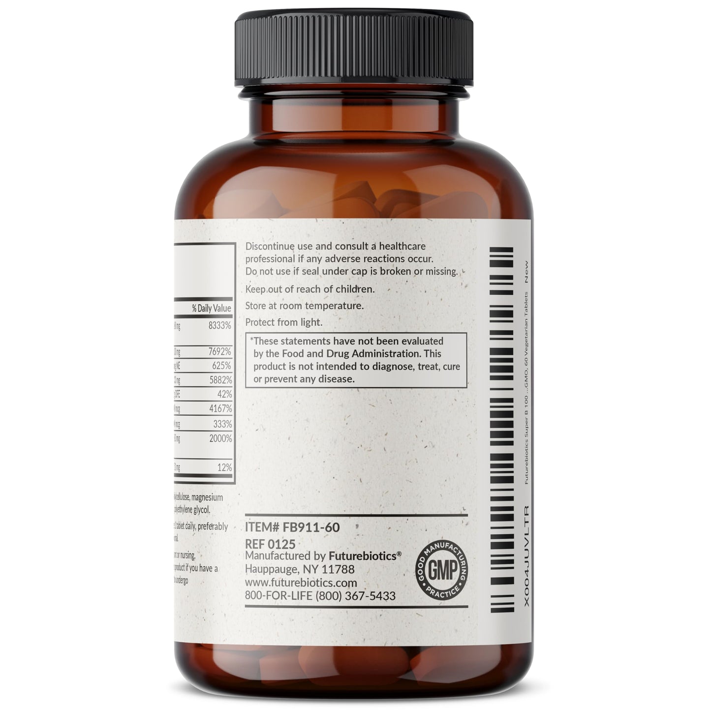 Futurebiotics Super B 100 Sustained Release Vitamin B Complex 60 Tablets