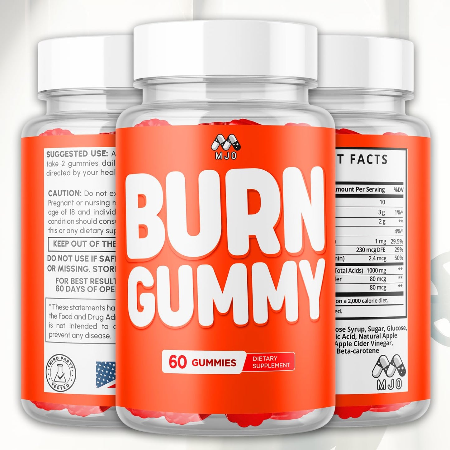 MJO Burn Gummy Weight Management Gummies Chewable 180 Gummies