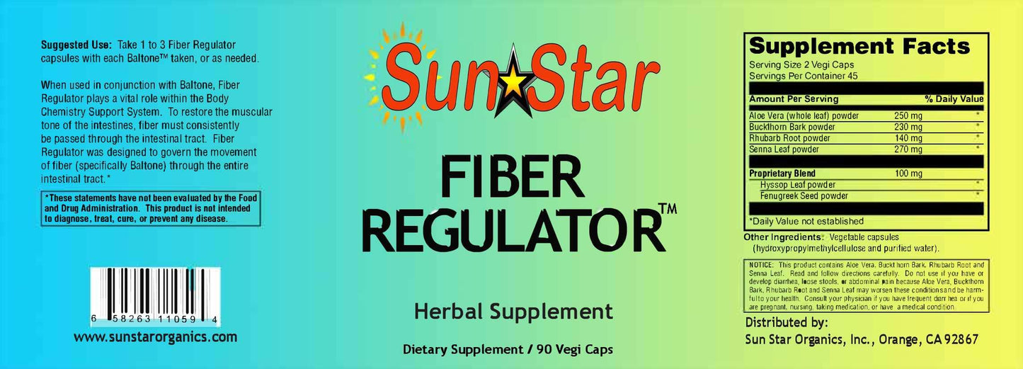 Sun Star Organics Fiber Regulator Capsule, 90 Capsules