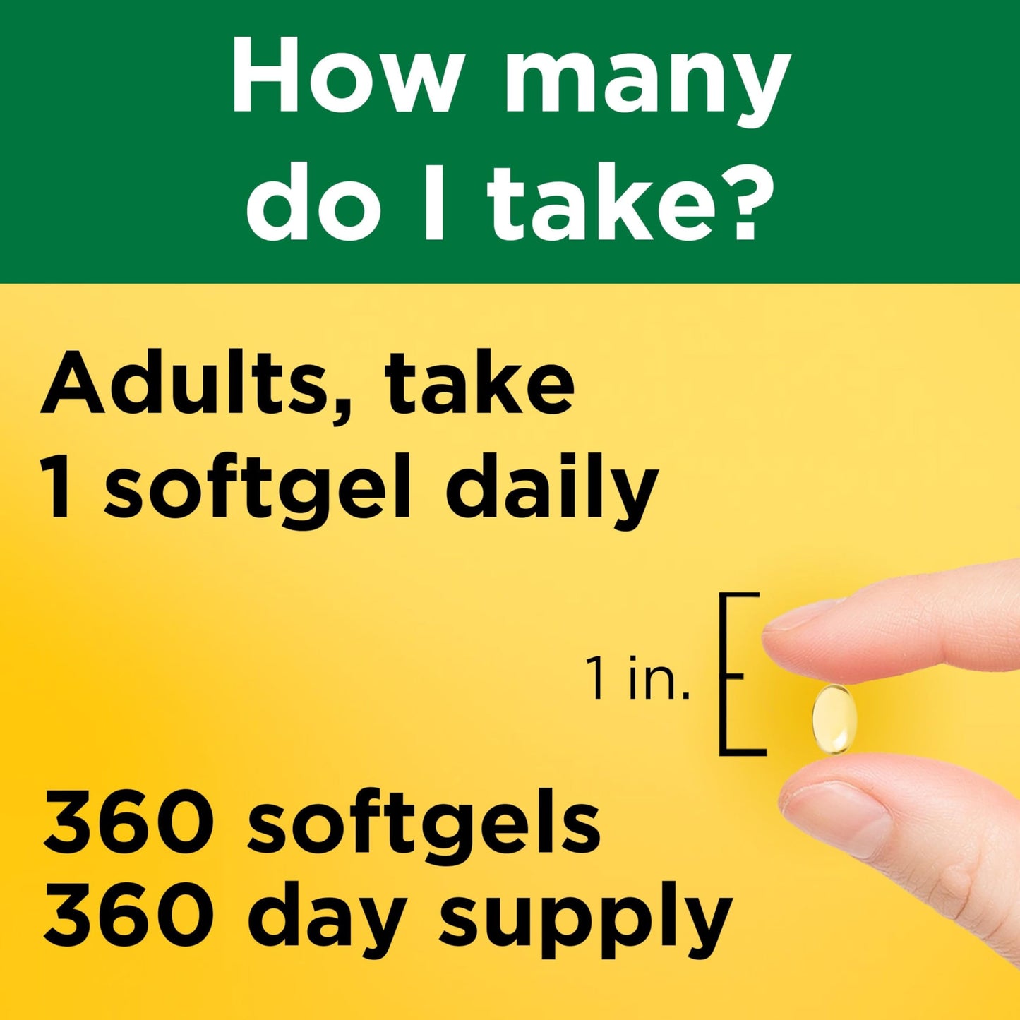Nature Made Vitamin D3 5000 IU (125 mcg) Softgel, 360 Count