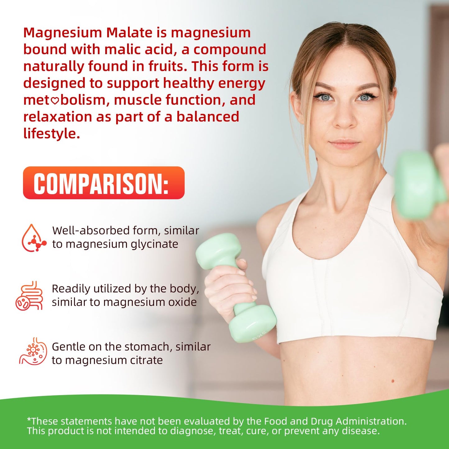 Mchokuu Magnesium Malate Gummies 1000mg, 60 Count