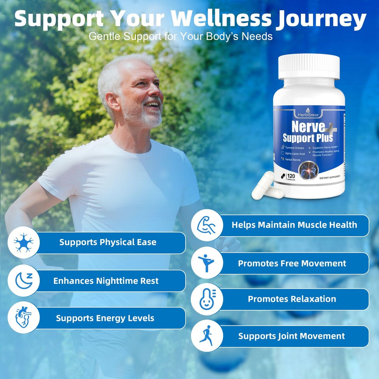 HerbGreat Nerve Support Plus Capsule, 120 Capsules