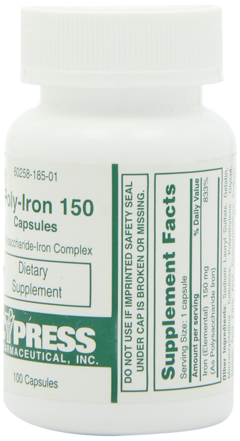 HIBROU Poly Iron Capsules 150 mg, 100 Capsules