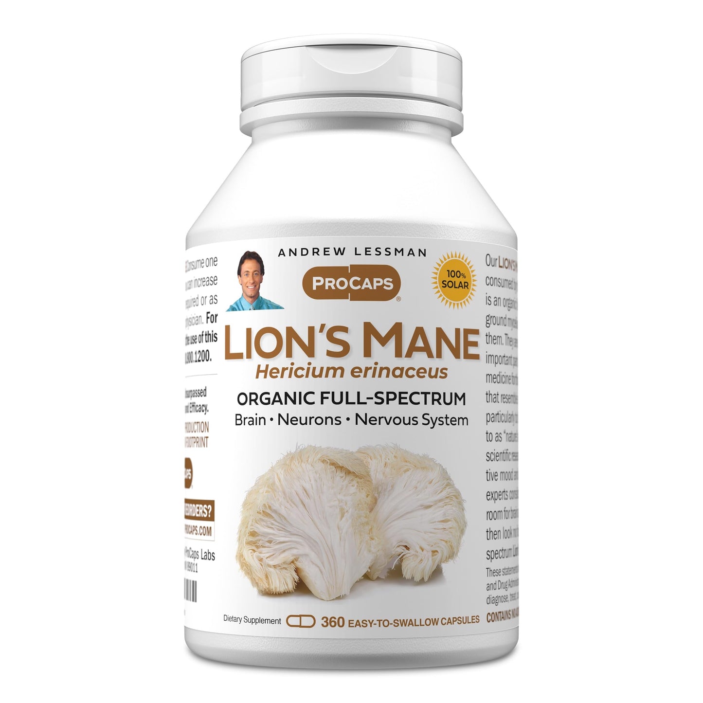 Andrew Lessman ProCaps Organic Lion's Mane Mushroom Extract 360 Capsules