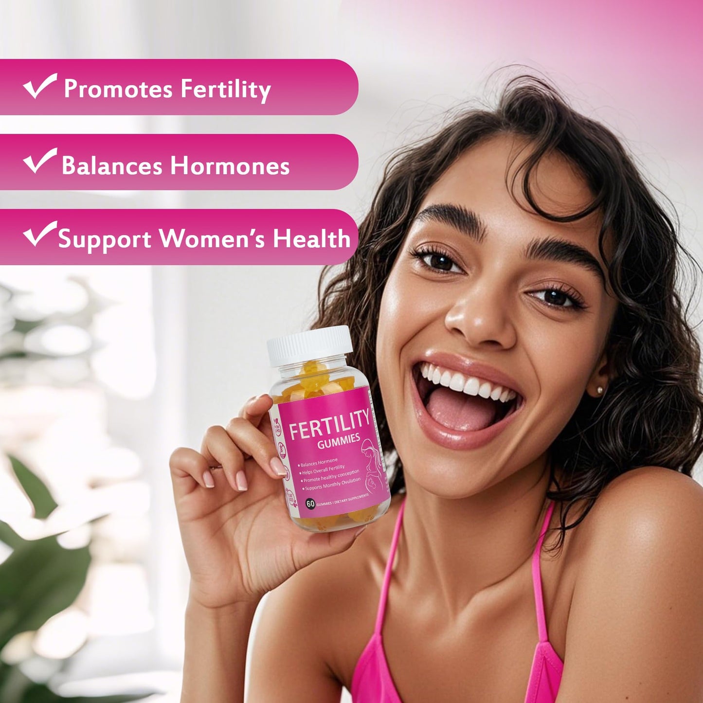 Laicuherb Fertility Support Gummies for Women Prenatal Vitamins with Myo-Inositol & Pantothenic Acid, 60 Count