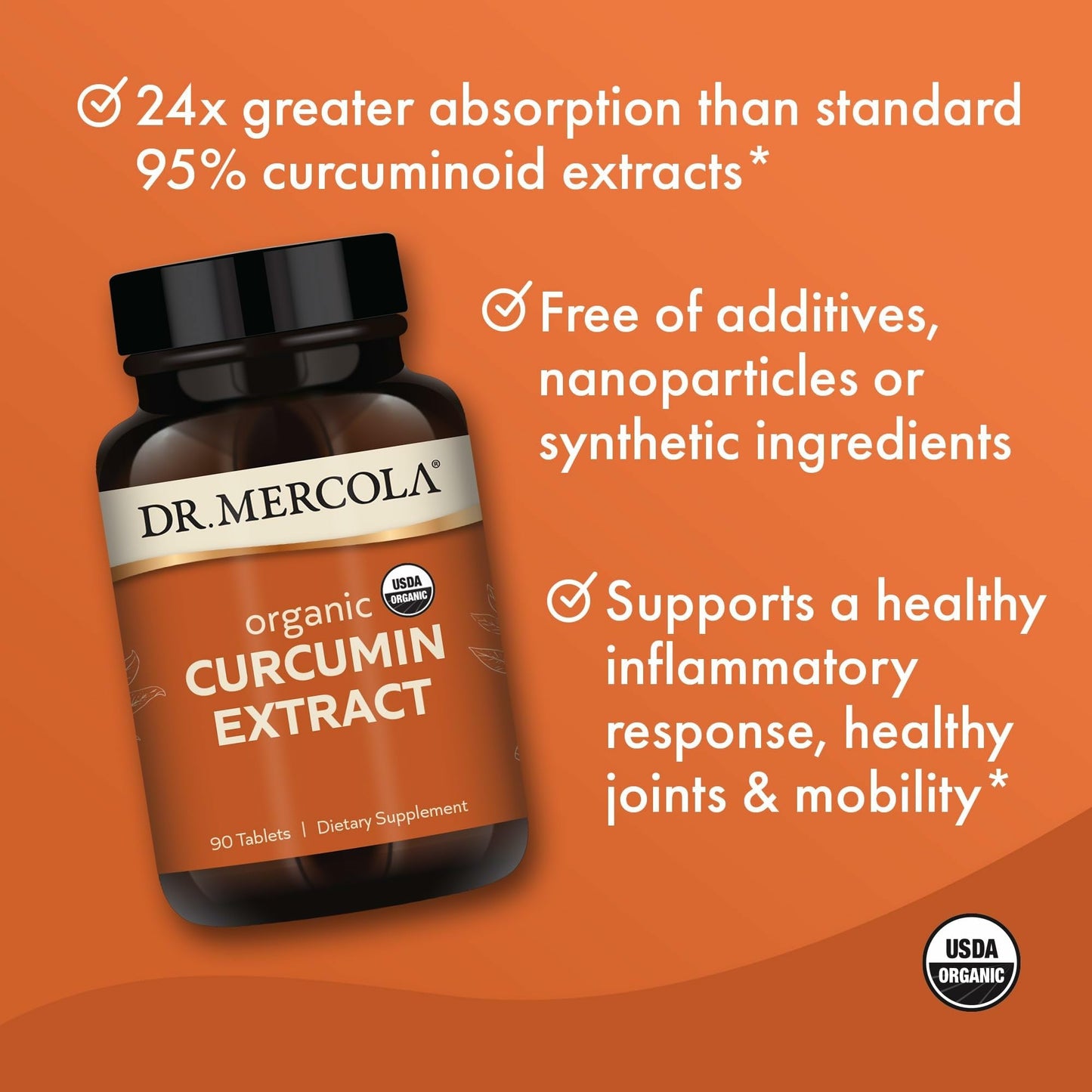 Dr. Mercola Organic Curcumin Extract Tablets 90 Count