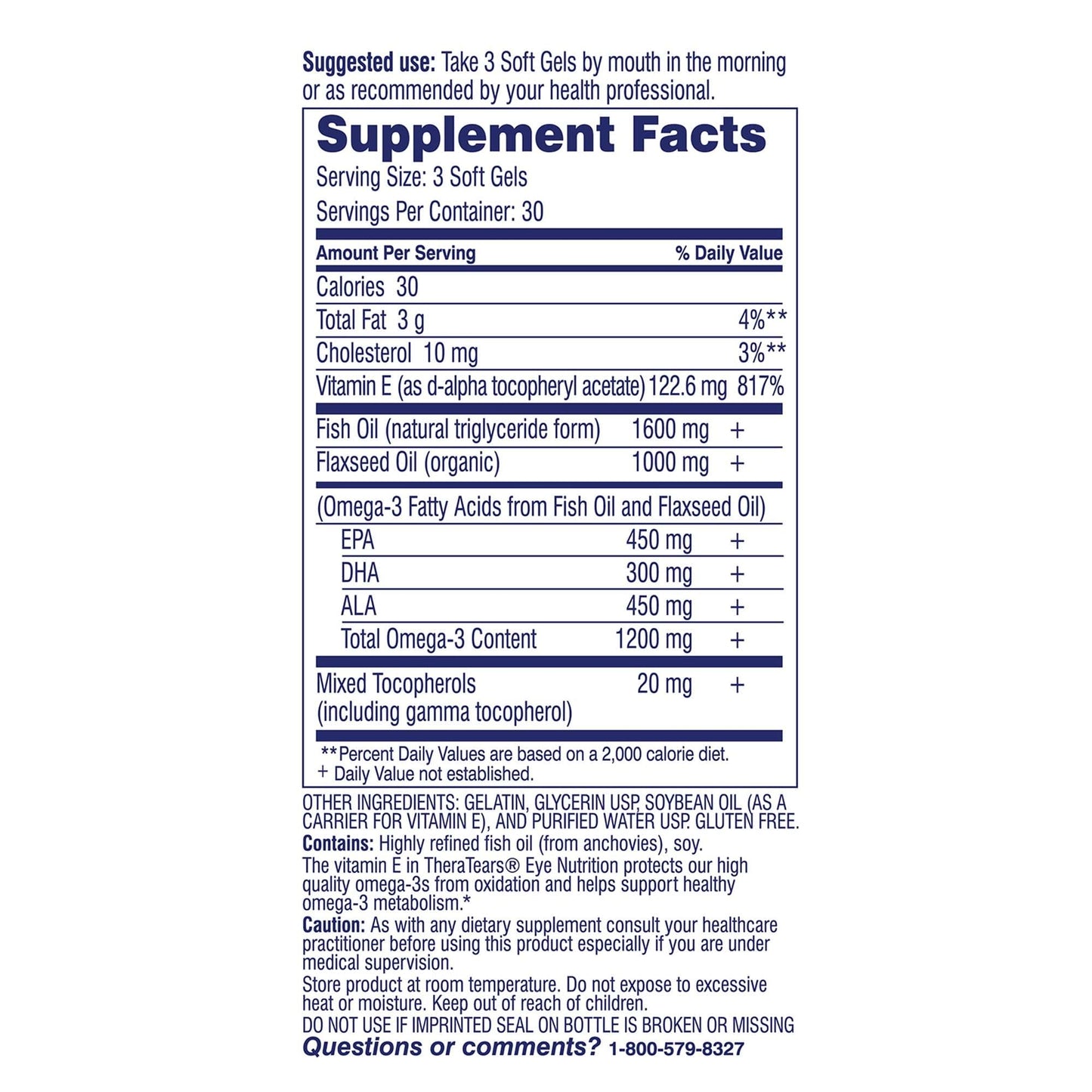 TheraTears Omega 3 Supplement Softgels 90