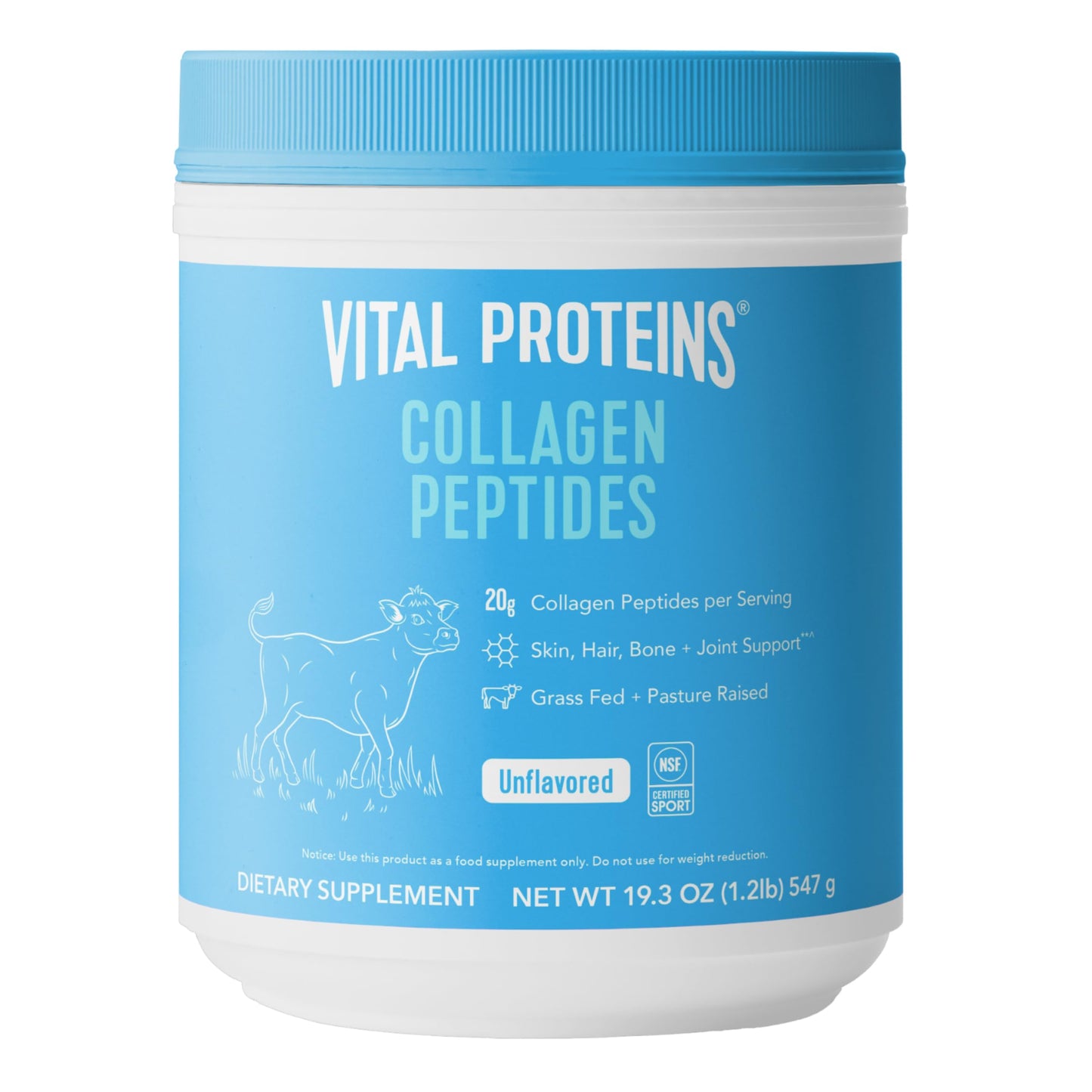 Vital Proteins Collagen Peptides Powder 19.3 oz and Bovine Colostrum Supplement 90 Capsules