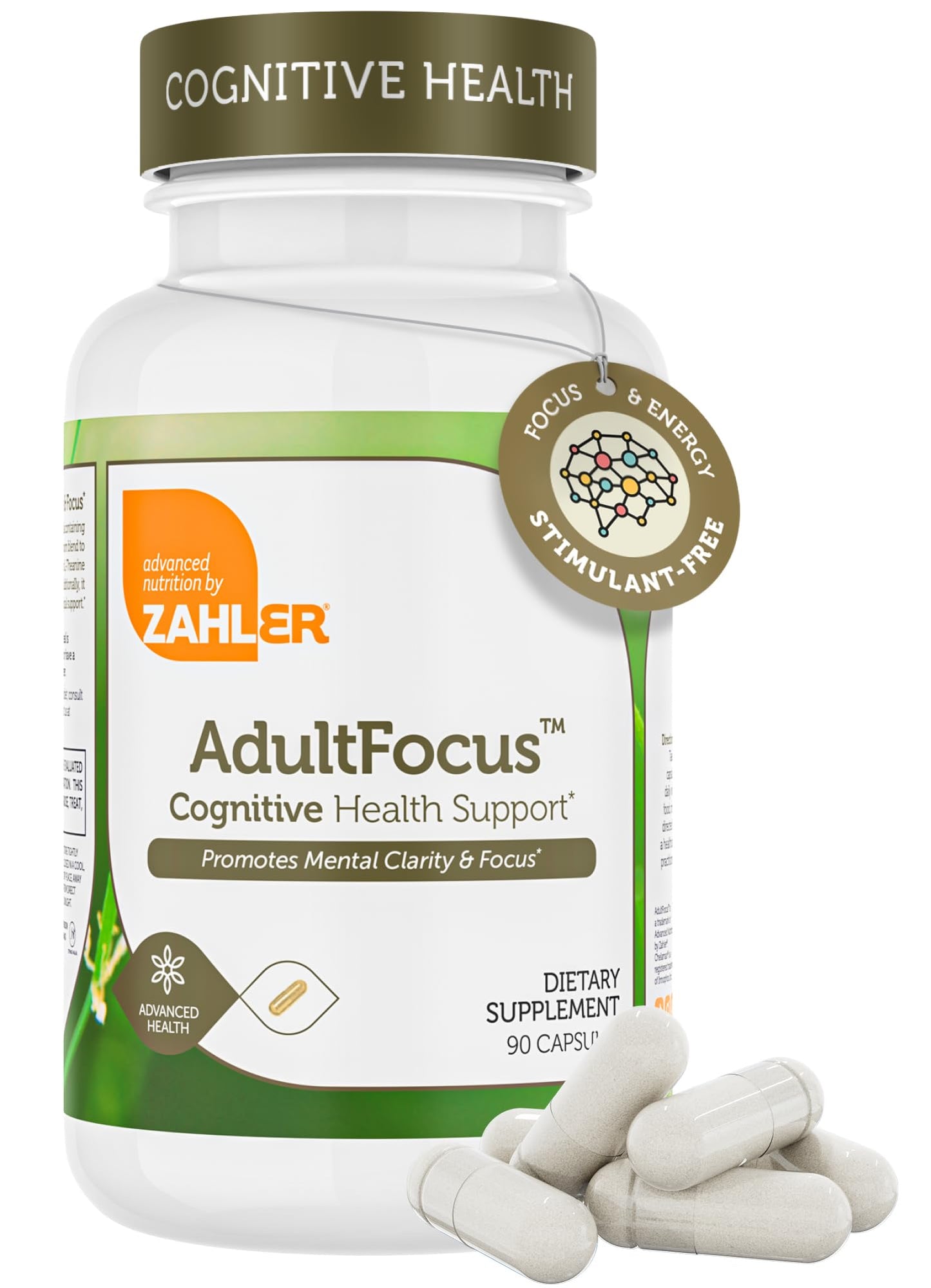 Zahler AdultFocus Advanced Formula to Support Focus and Concentration Capsules 60