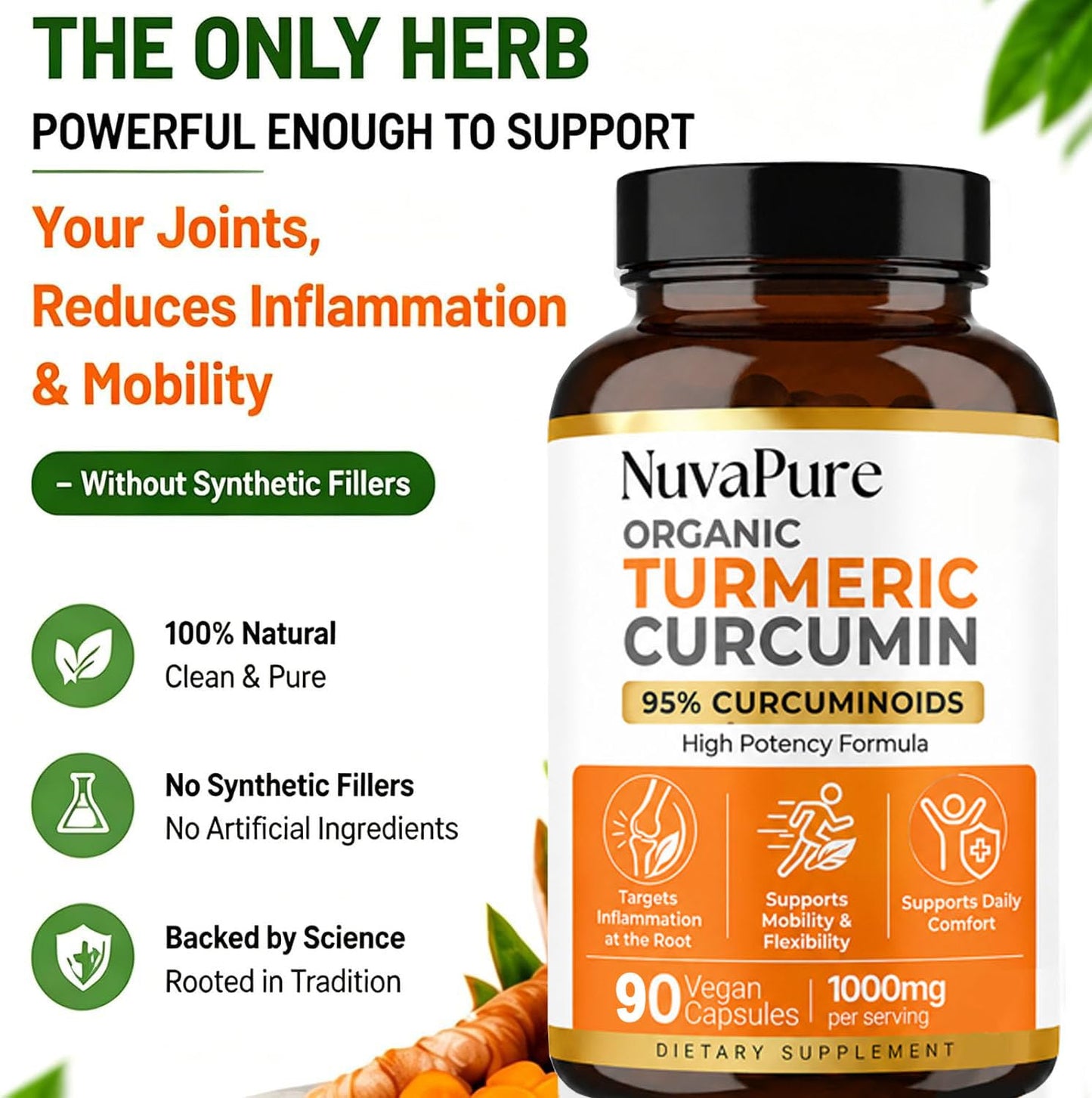 Pillow Daddy Nuvapure Turmeric with Black Pepper 1000mg Capsule, 1 Capsule