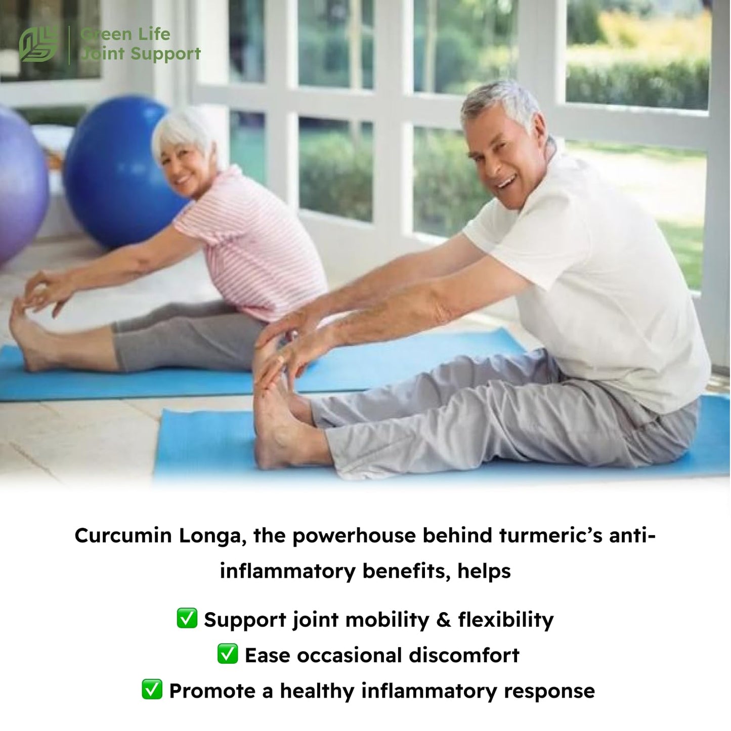 Green Life Org Turmeric Curcumin 750mg Capsule, 60 Count