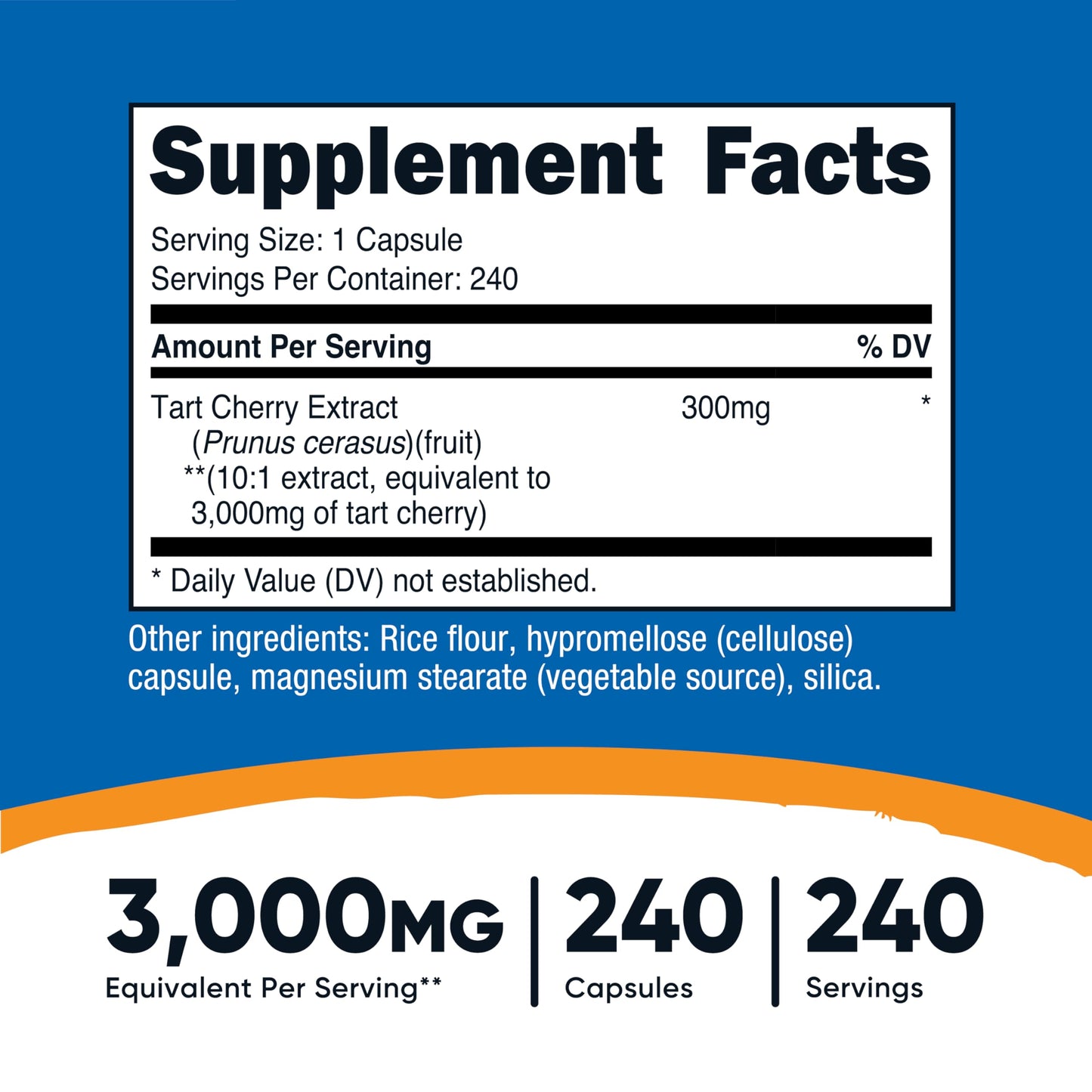 Nutricost Tart Cherry Extract 3000mg Equivalent (from 300mg of 10:1 Extract), 240 Vegetarian Capsules - Gluten Free, Non-GMO (Pack of 2)