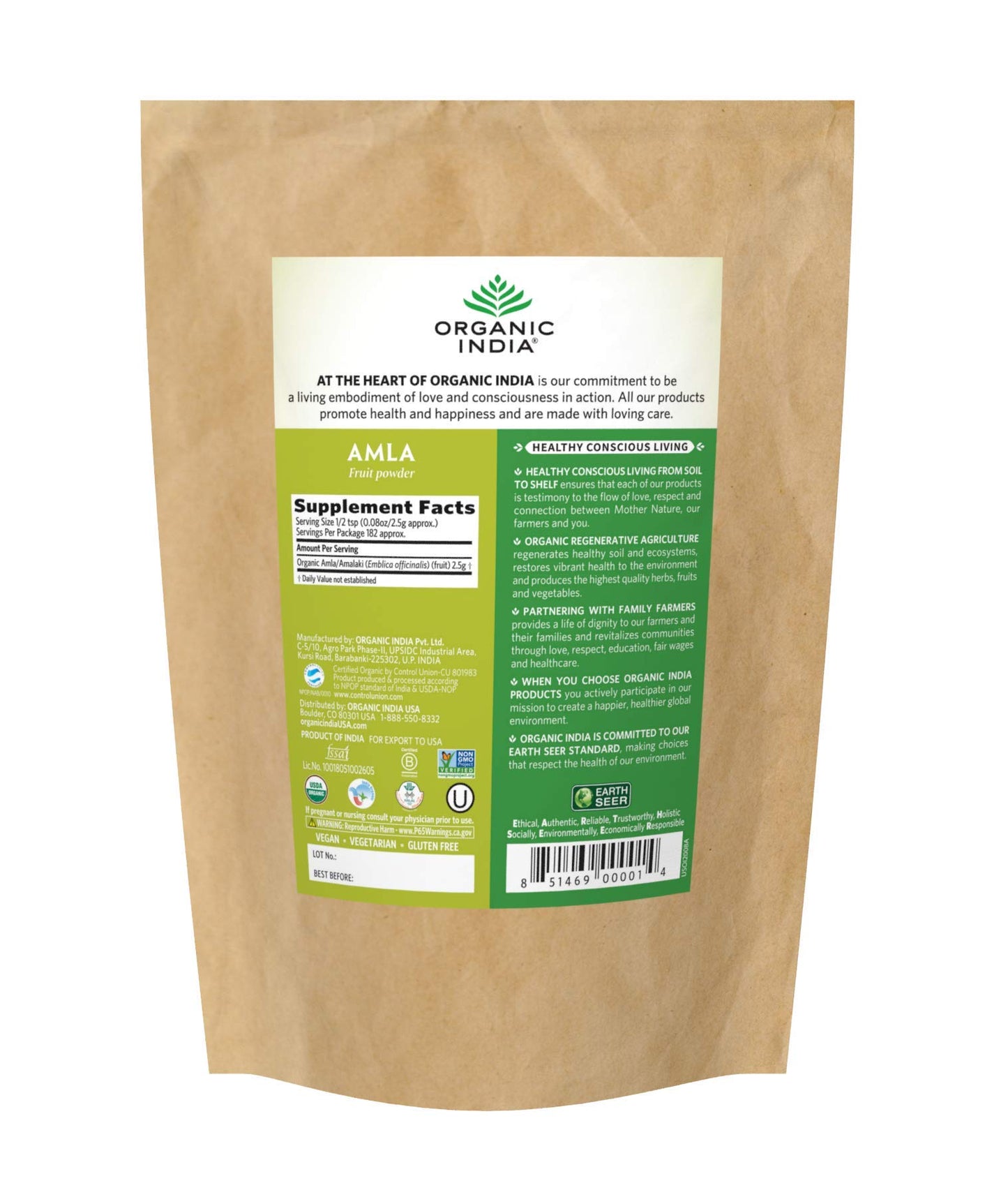 ORGANIC INDIA Amla Powder 16 oz