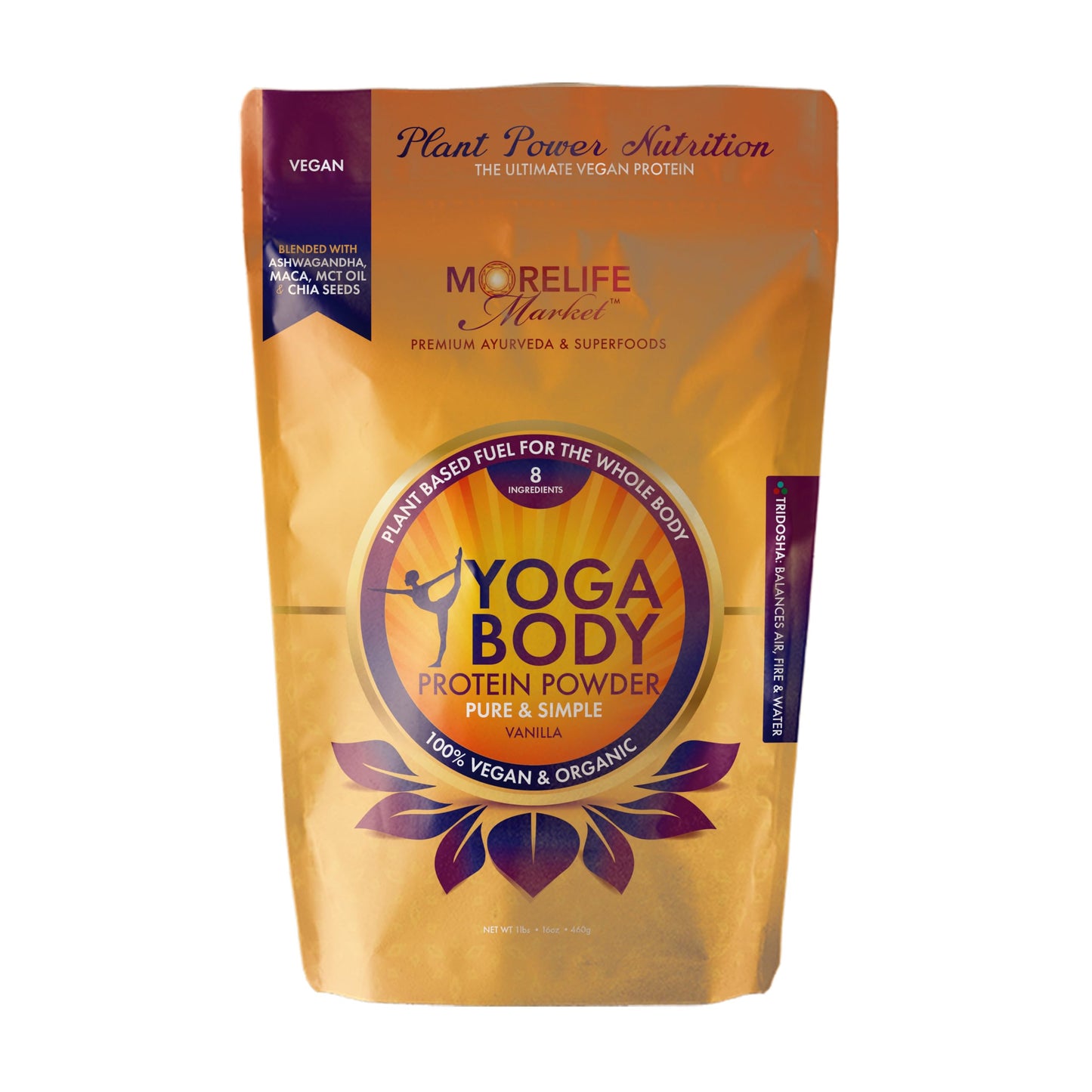 MoreLife Market Yoga Body Protein Powder Vanilla Flavor, 16 oz