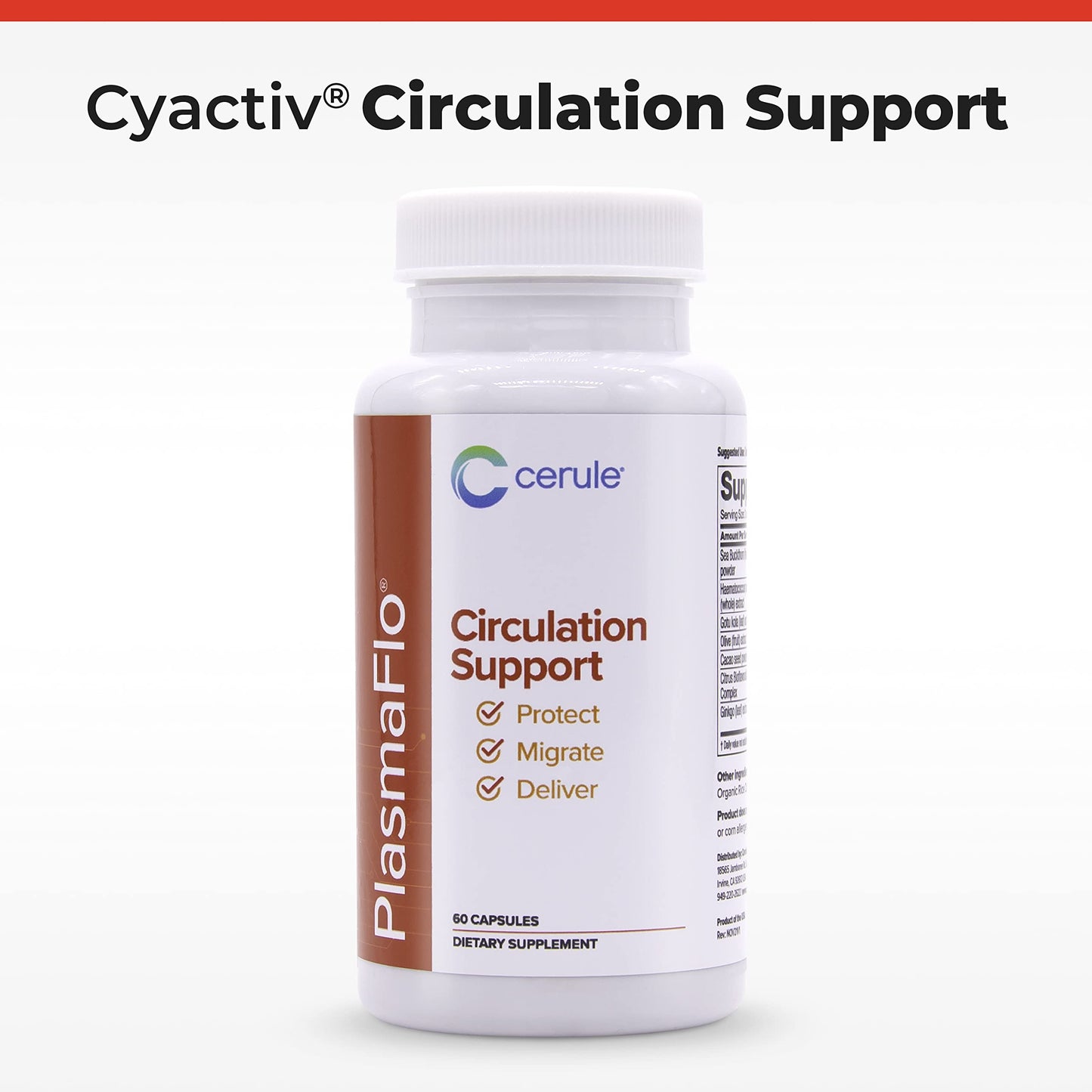 Cerule Plasmaflo Blood Flow and Circulation Support Supplement, 60 Capsules